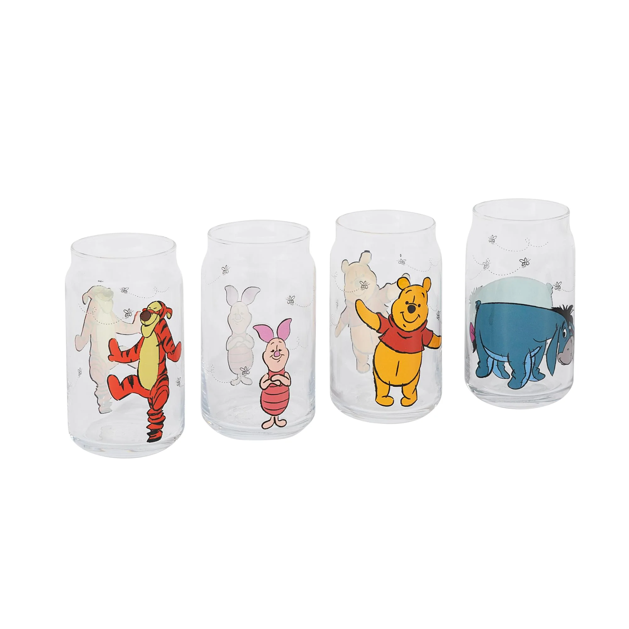 Disney Winnie The Pooh Characters 4-Piece Glass Can Set | Each Holds 16 Ounces - Image 2