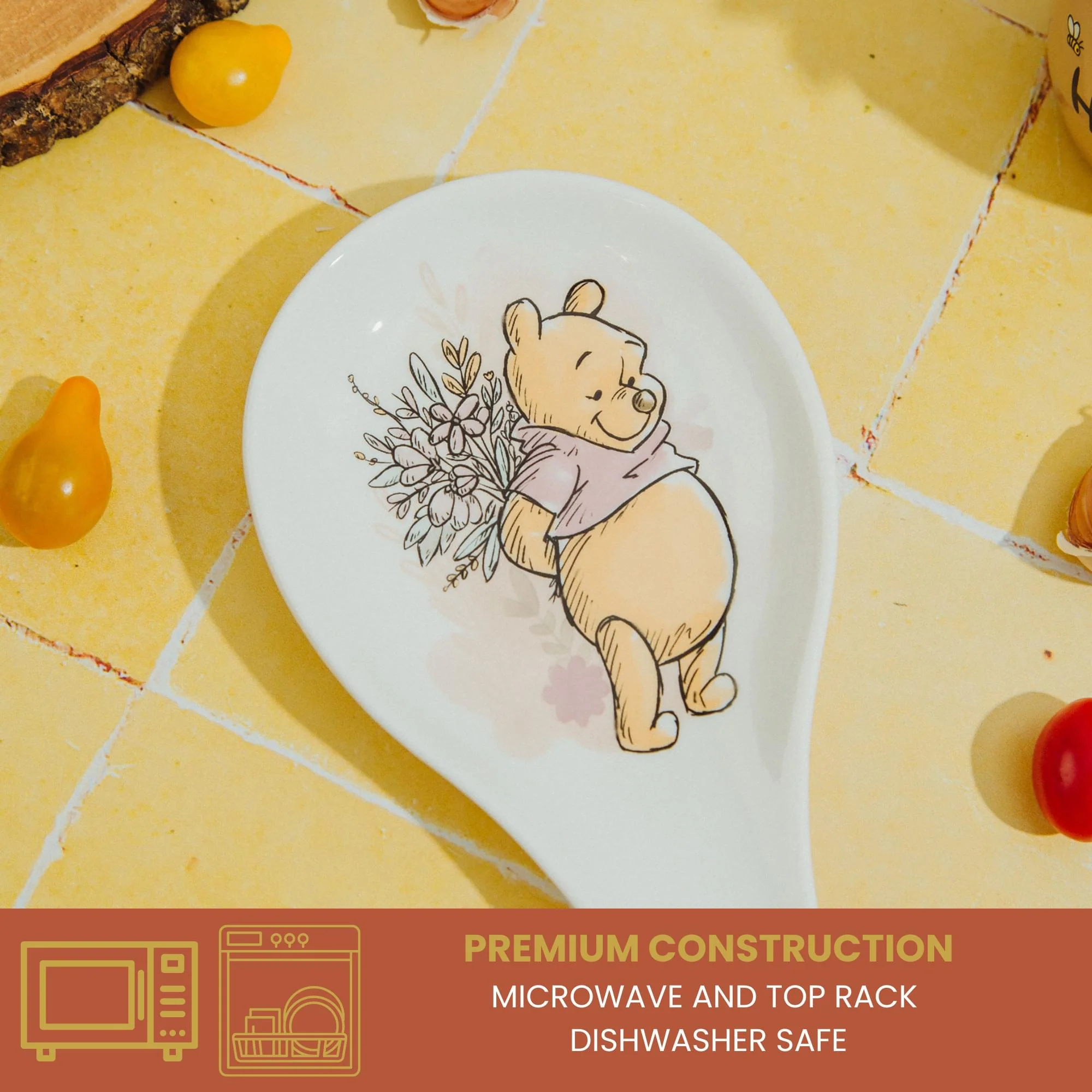 Disney Winnie the Pooh Floral Ceramic Spoon Rest Holder - Image 5