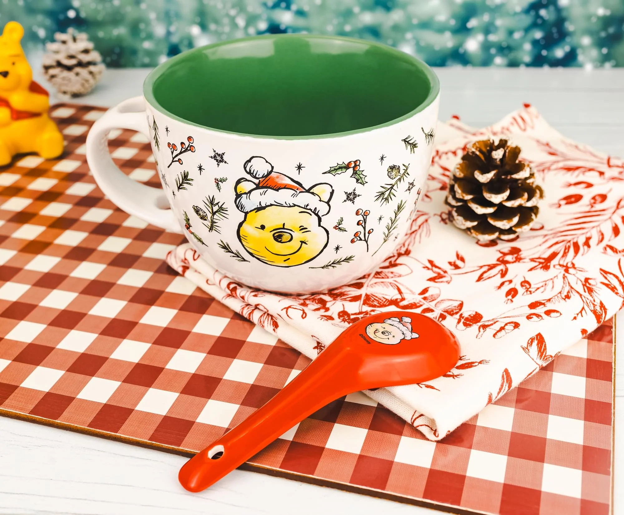 Disney Winnie the Pooh Holly Ceramic Soup Mug With Spoon | Holds 24 Ounces - Image 6