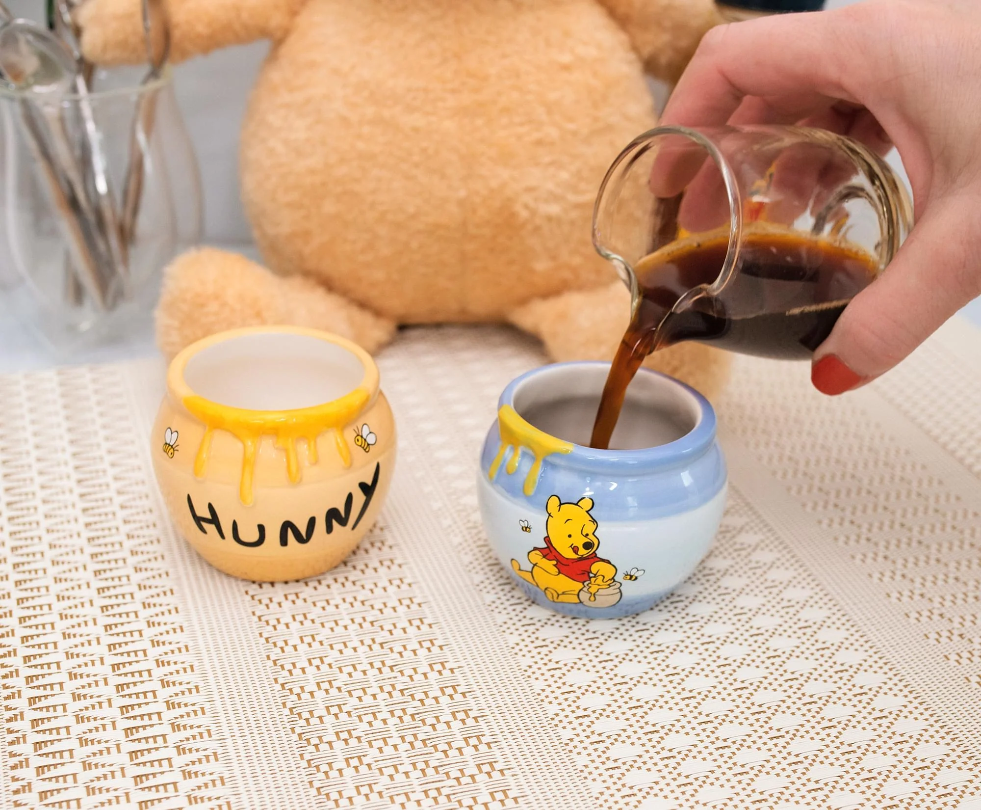 Disney Winnie the Pooh Hunny Pot Sculpted Ceramic Mini Mugs | Set of 2 - Image 5
