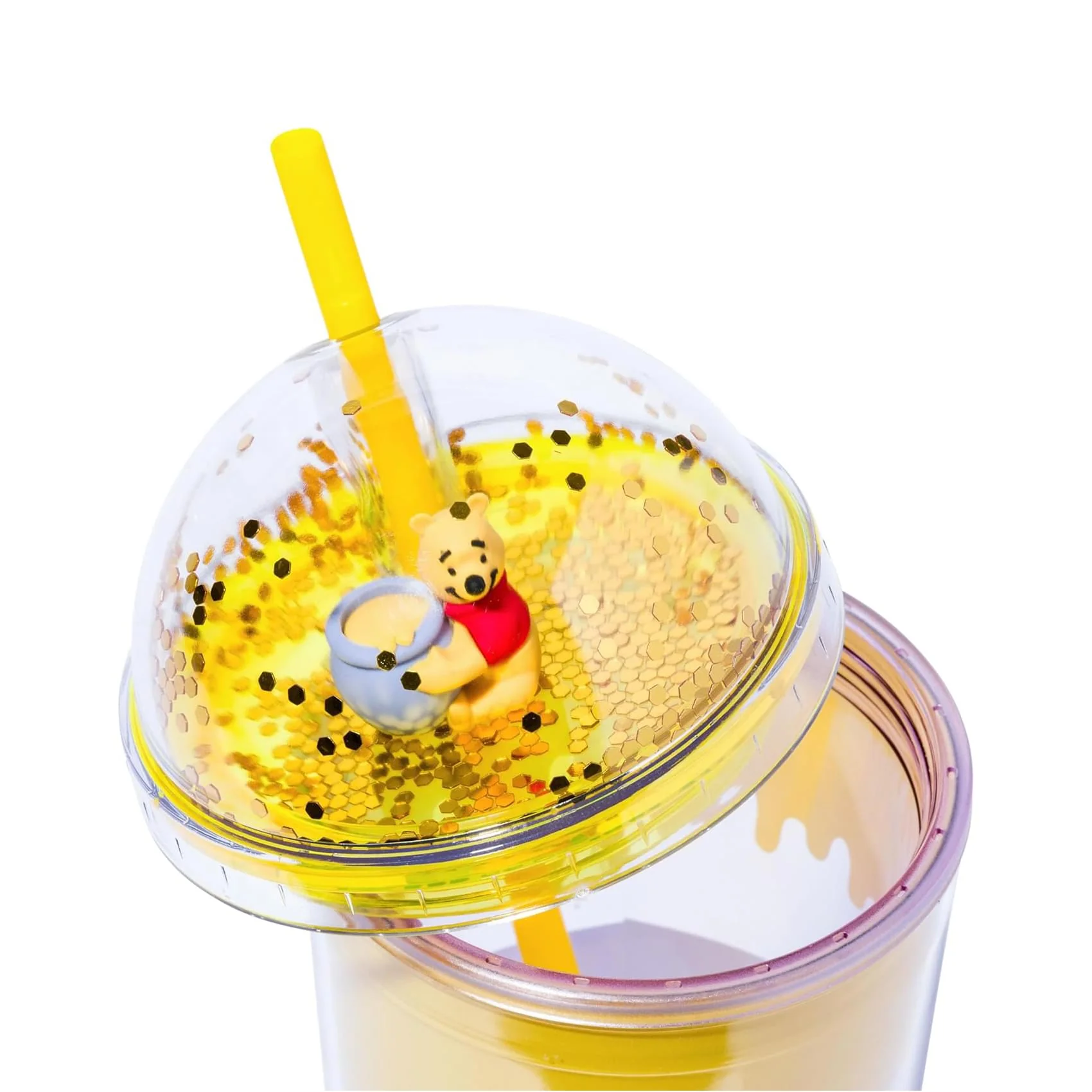 Disney Winnie The Pooh Hunny Pot Confetti Carnival Cup With Lid and Straw - Image 4