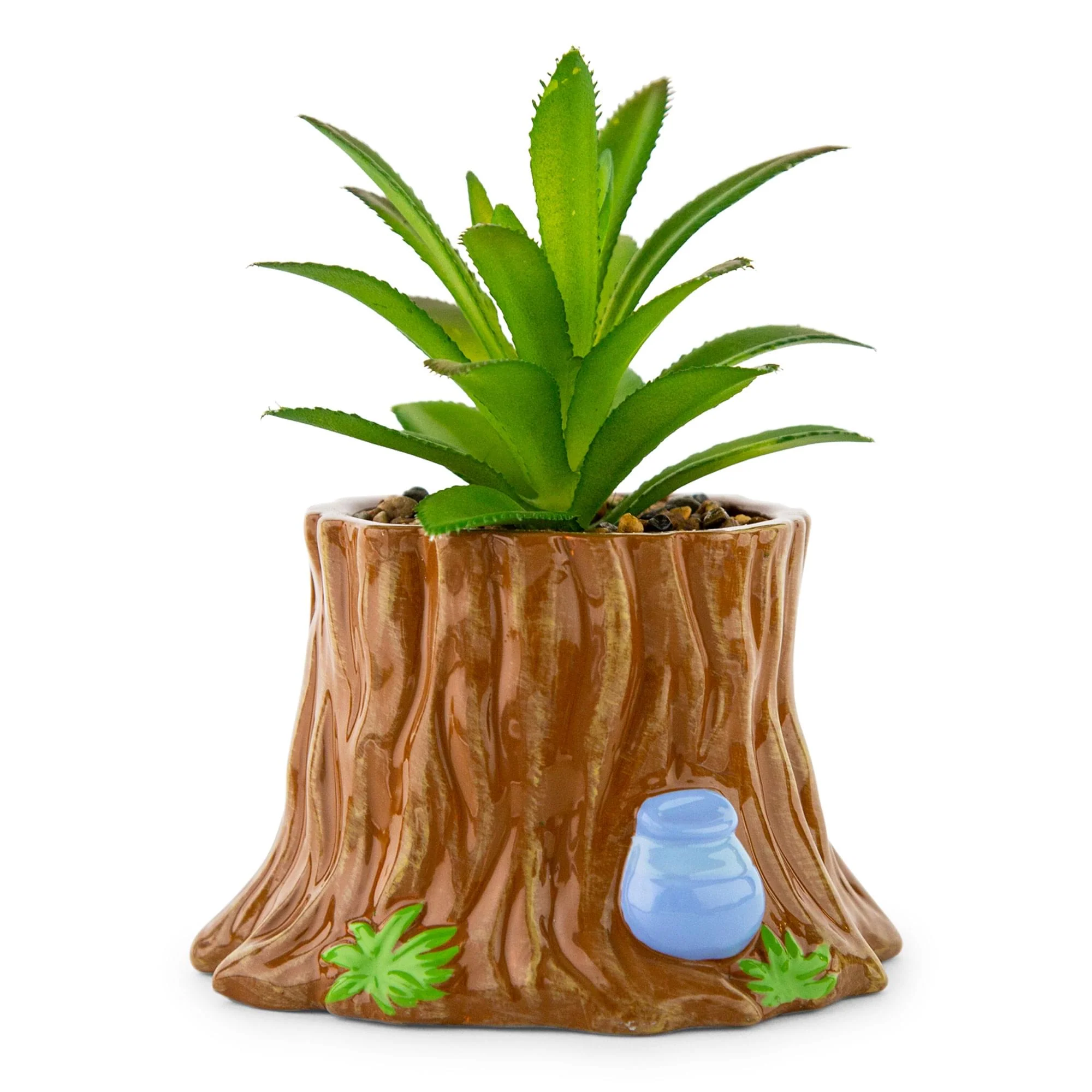 Disney Winnie the Pooh Tree Stump 5-Inch Planter With Artificial Succulent - Image 2