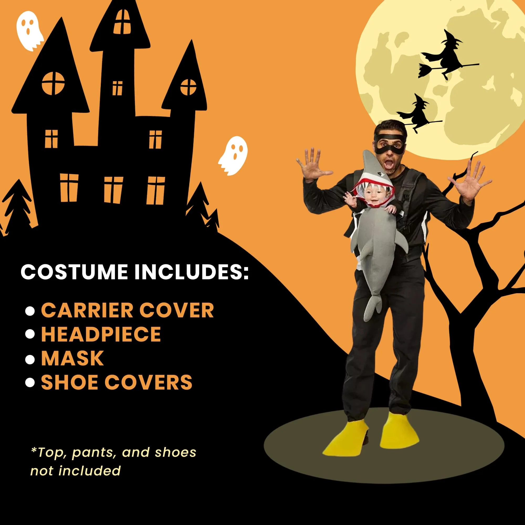 Diver & Shark Adult & Infant Carrier Costume | One Size - Image 5