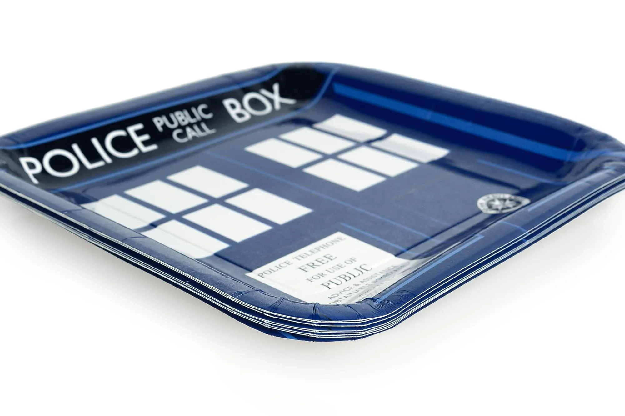 Doctor Who 9" TARDIS Square Paper Plates, Set of 8 - Image 2
