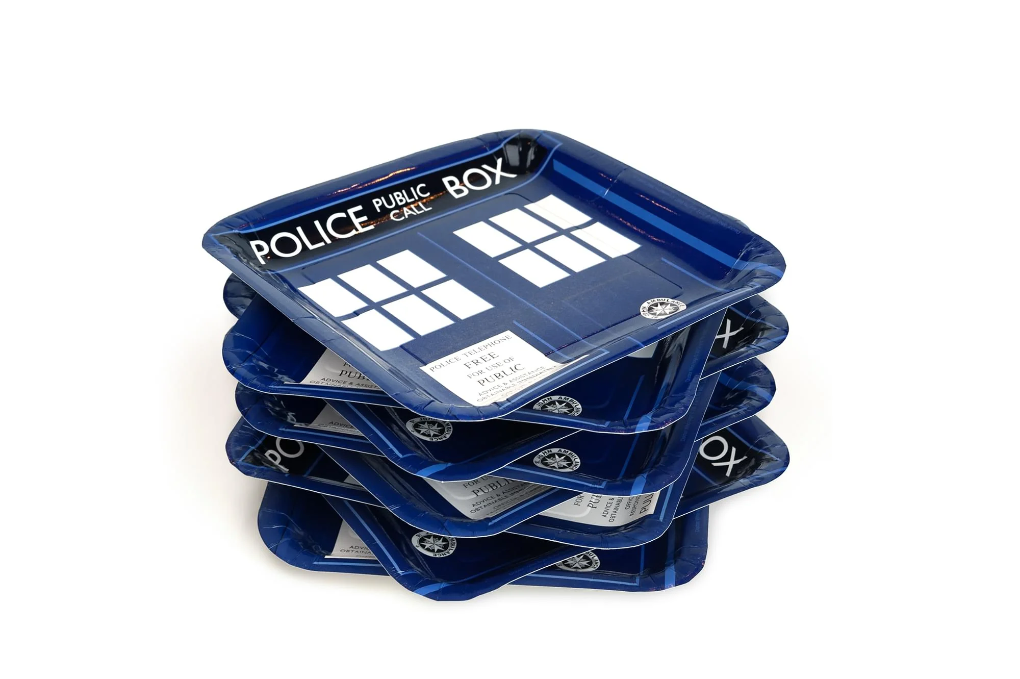 Doctor Who 9" TARDIS Square Paper Plates, Set of 8 - Image 3