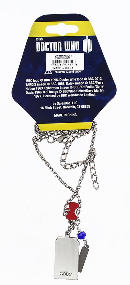 Doctor Who Stainless Steel Multi-Charm TARDIS Necklace - Image 3