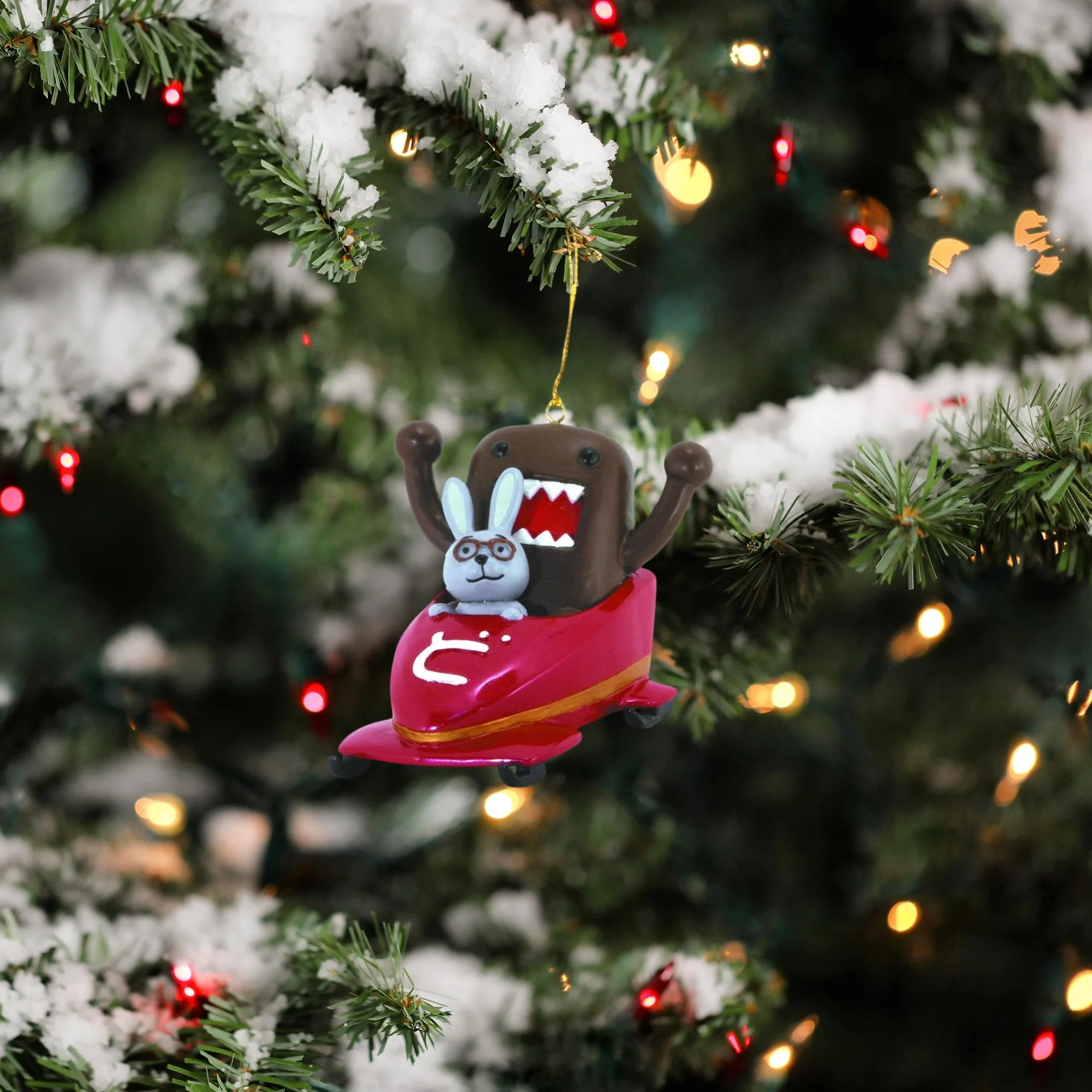 Domo Holiday Ornament: Bobsledding Domo & Mr. Usaji - Image 4