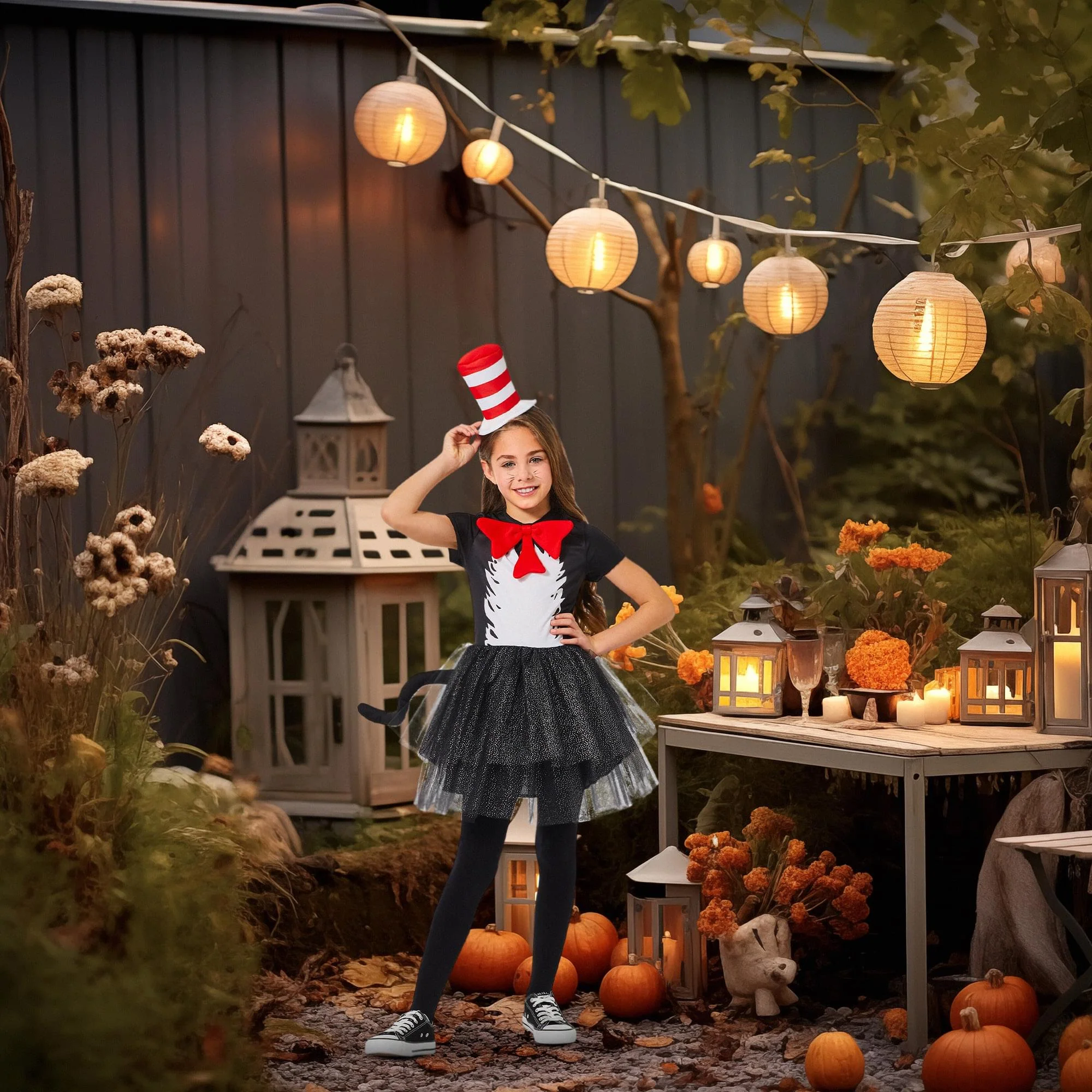 Dr Seuss Cat In The Hat Dress Child Costume - Image 16