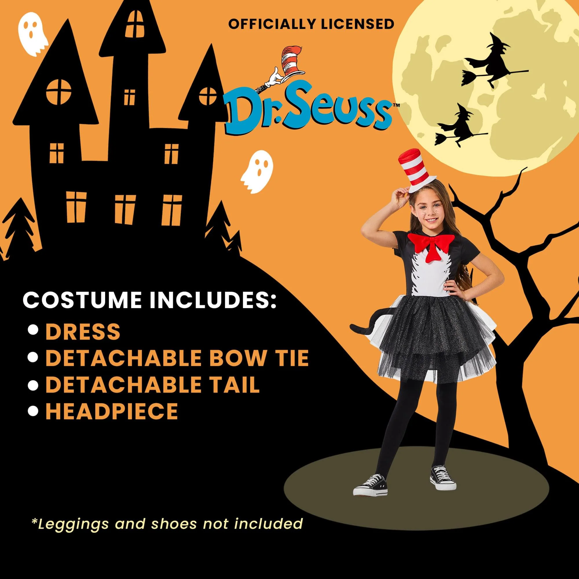 Dr Seuss Cat In The Hat Dress Child Costume - Image 25