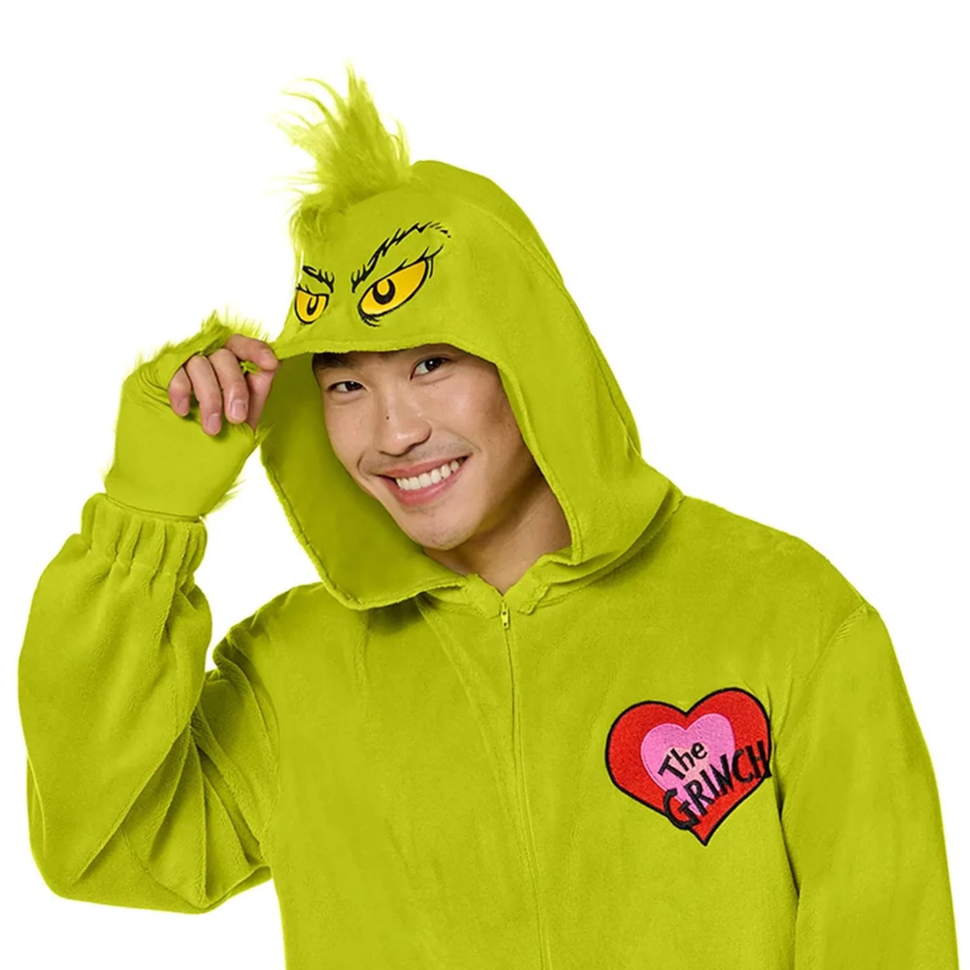 Dr Seuss Cat In The Hat Grinch Jumpsuit Adult Costume - Image 12
