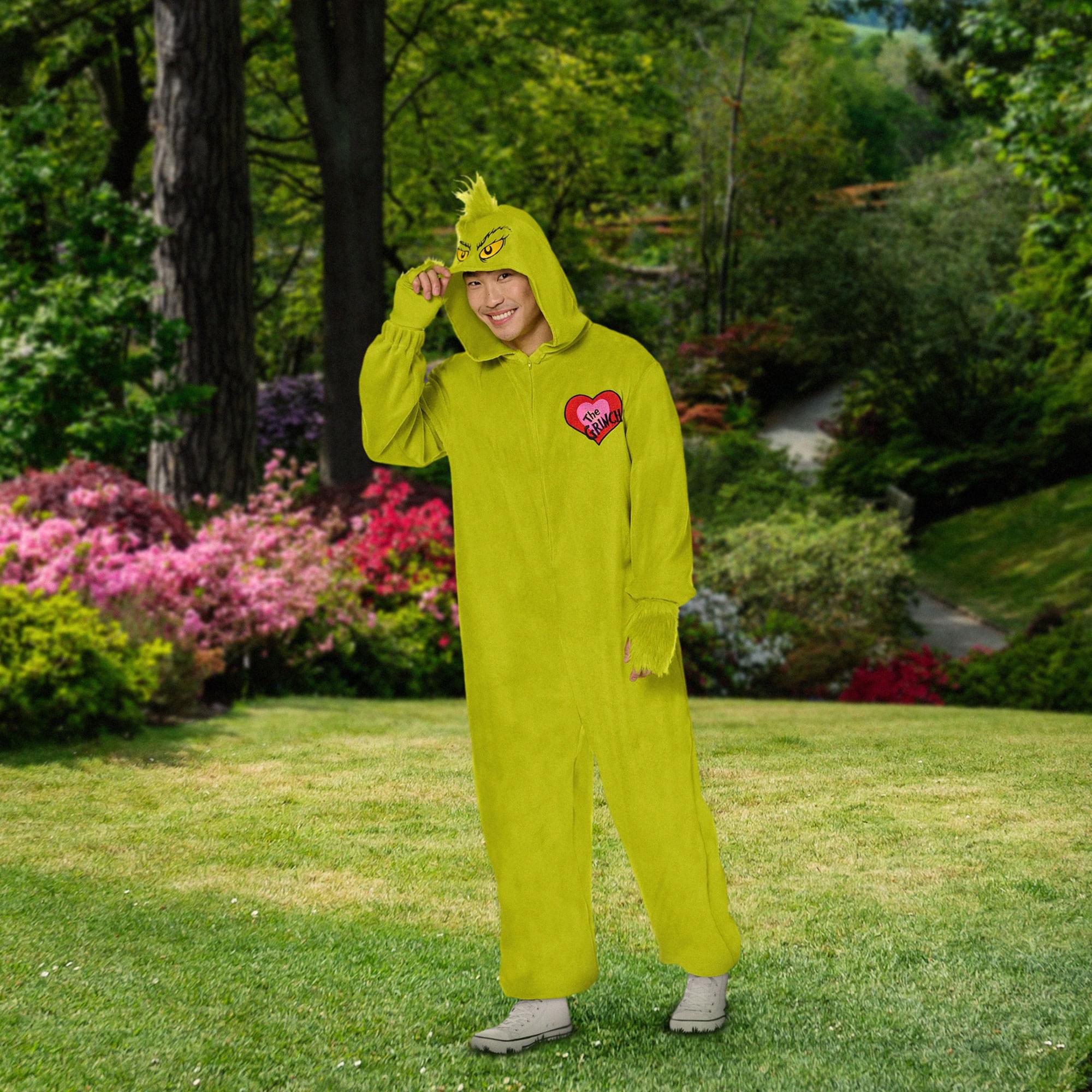 Dr Seuss Cat In The Hat Grinch Jumpsuit Adult Costume - Image 17