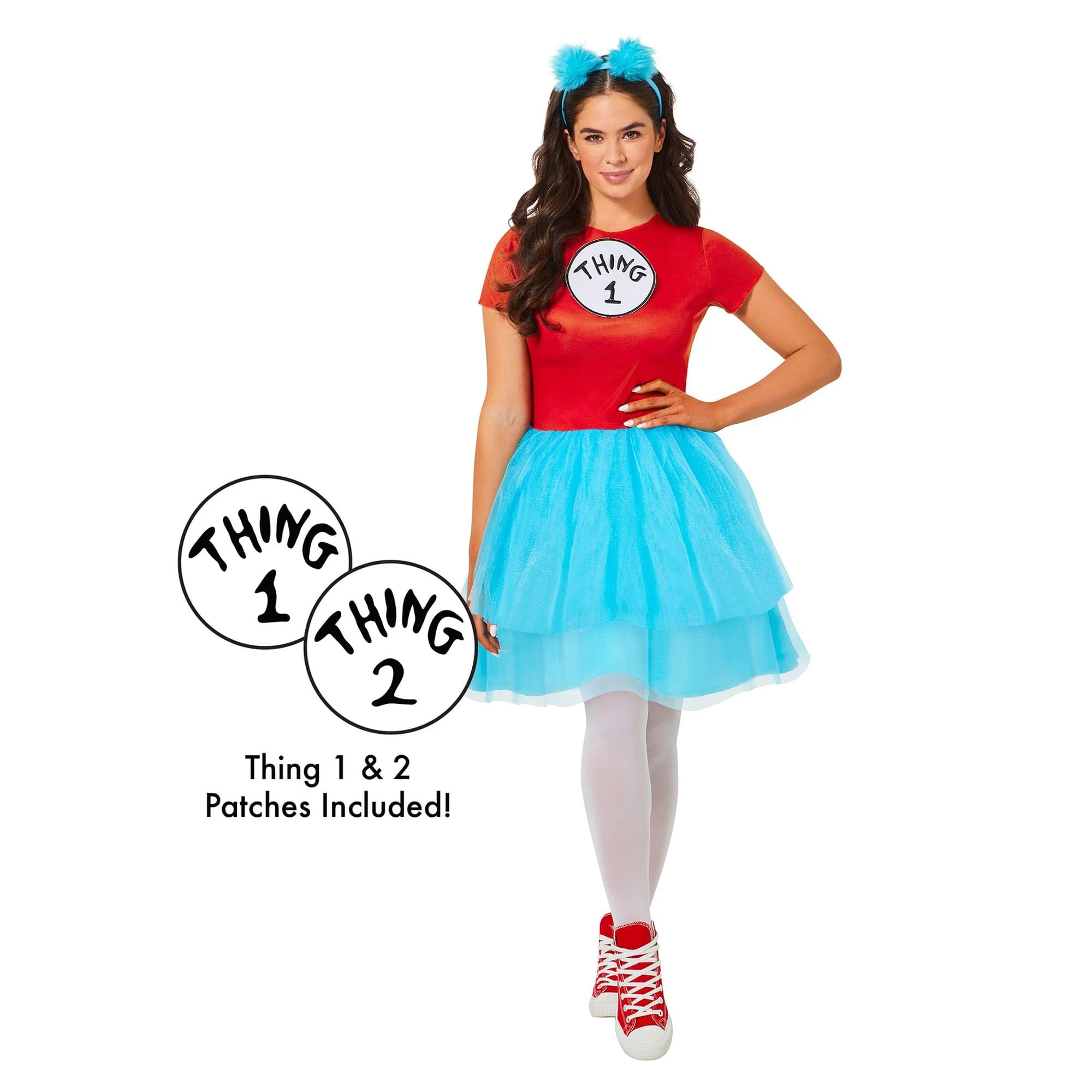Dr Seuss Cat In The Hat Thing Dress Adult Costume - Image 2