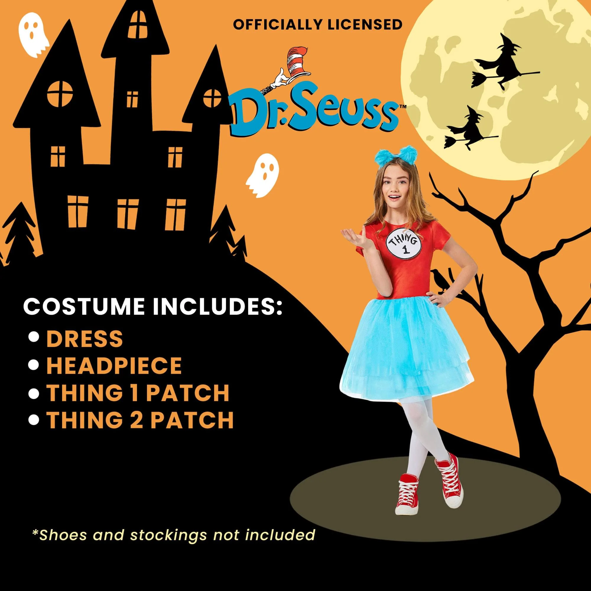 Dr Seuss Cat In The Hat Thing Dress Child Costume - Image 23