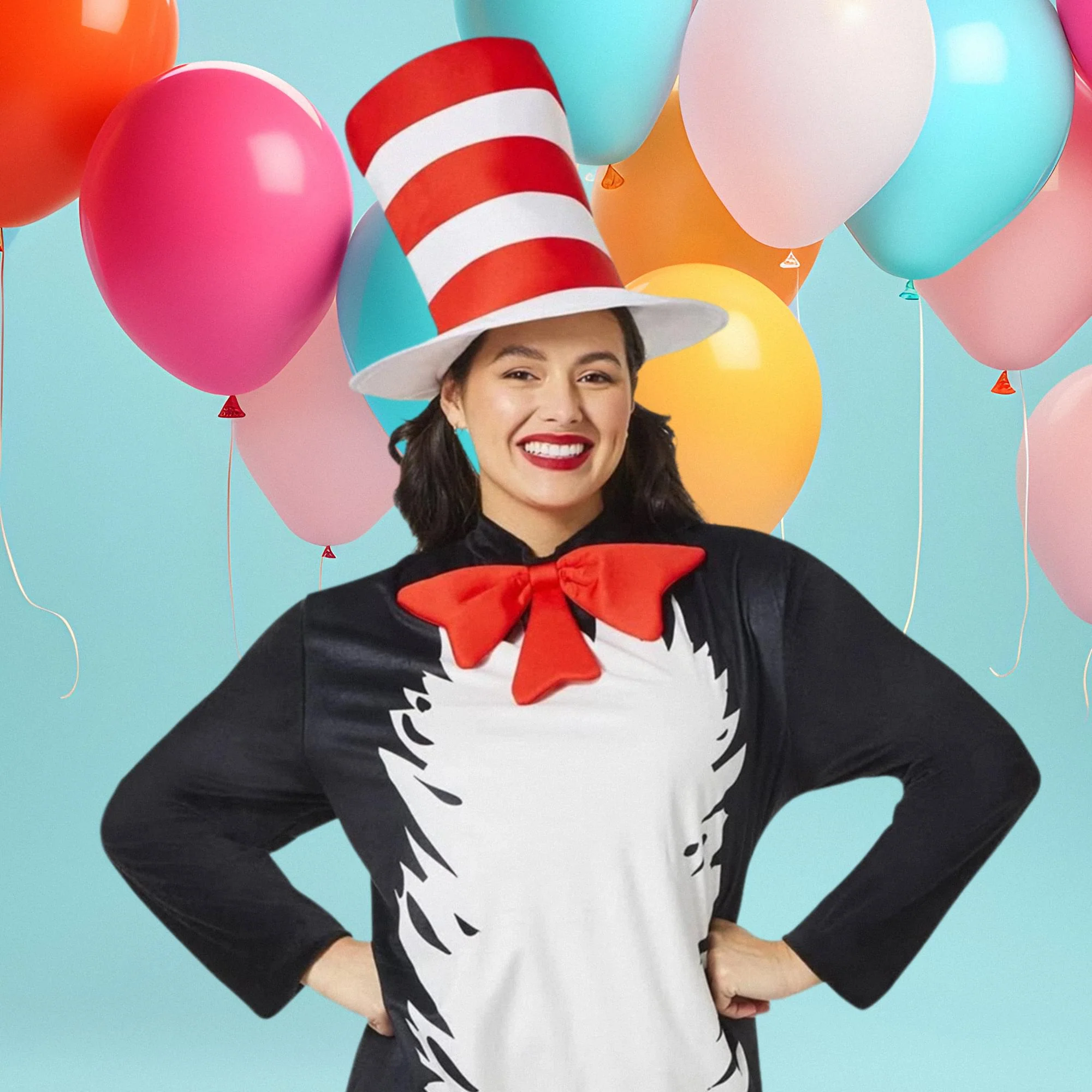 Dr. Seuss Cat In the Hat Tie & Hat Adult Costume Kit - Image 4