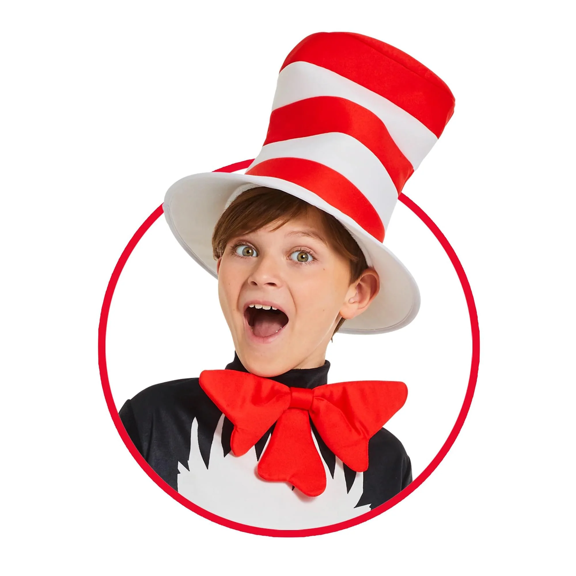 Dr. Seuss Cat In the Hat Tie & Hat Child Costume Kit - Image 2