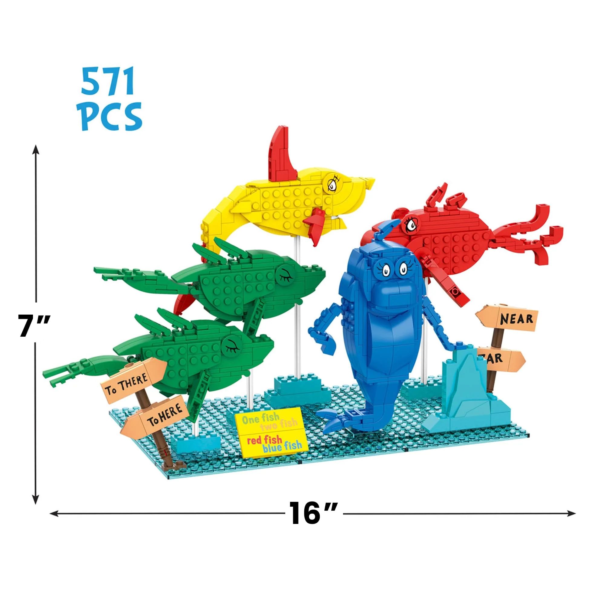Dr. Seuss One Fish Two Fish 571 Piece Building Set - Image 4