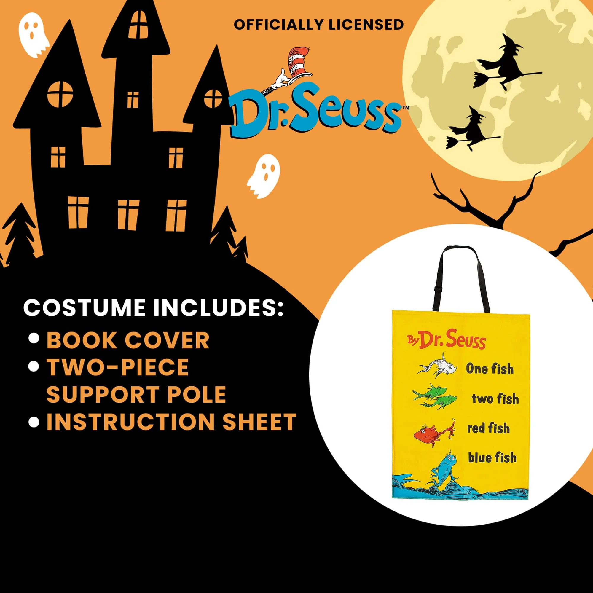 Dr Seuss One Fish Two Fish Book Quik Change™ Adult Costume | One Size - Image 6