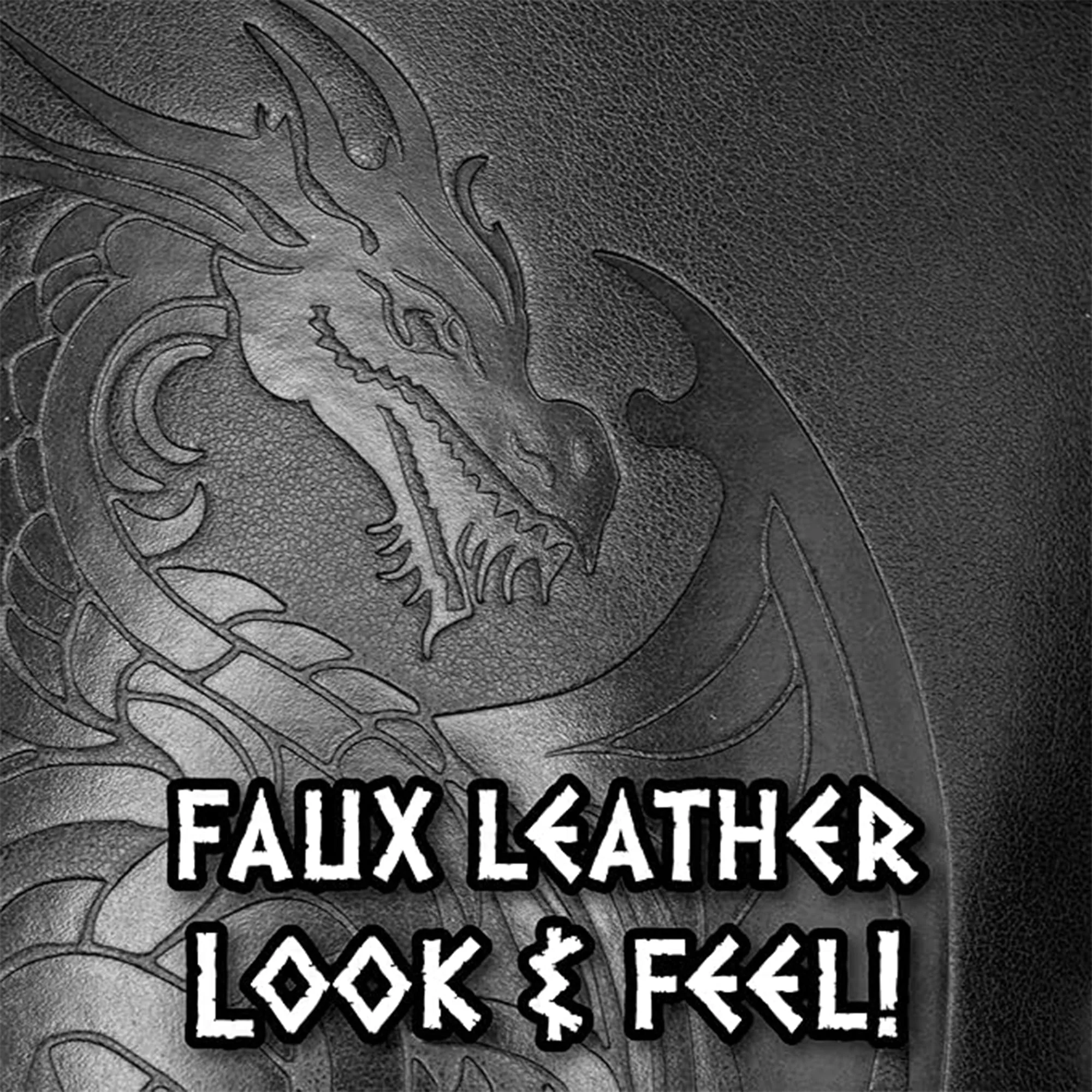Dragon Warrior Faux Leather Shoulder Pauldrons Adult Costume Accessory | Black - Image 4