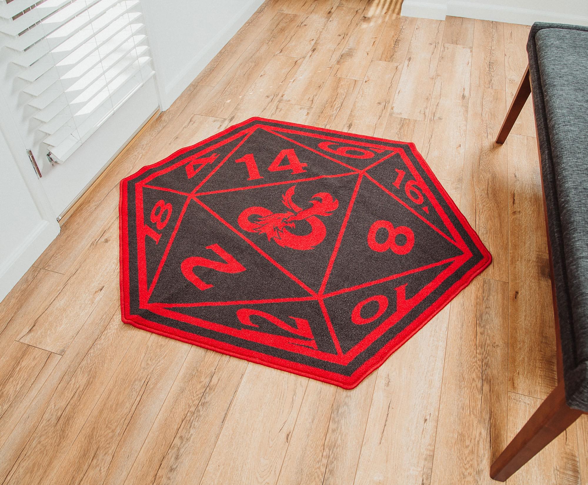 Dungeons & Dragons Red D20 Dice Printed Area Rug | 52 x 45 Inches - Image 6