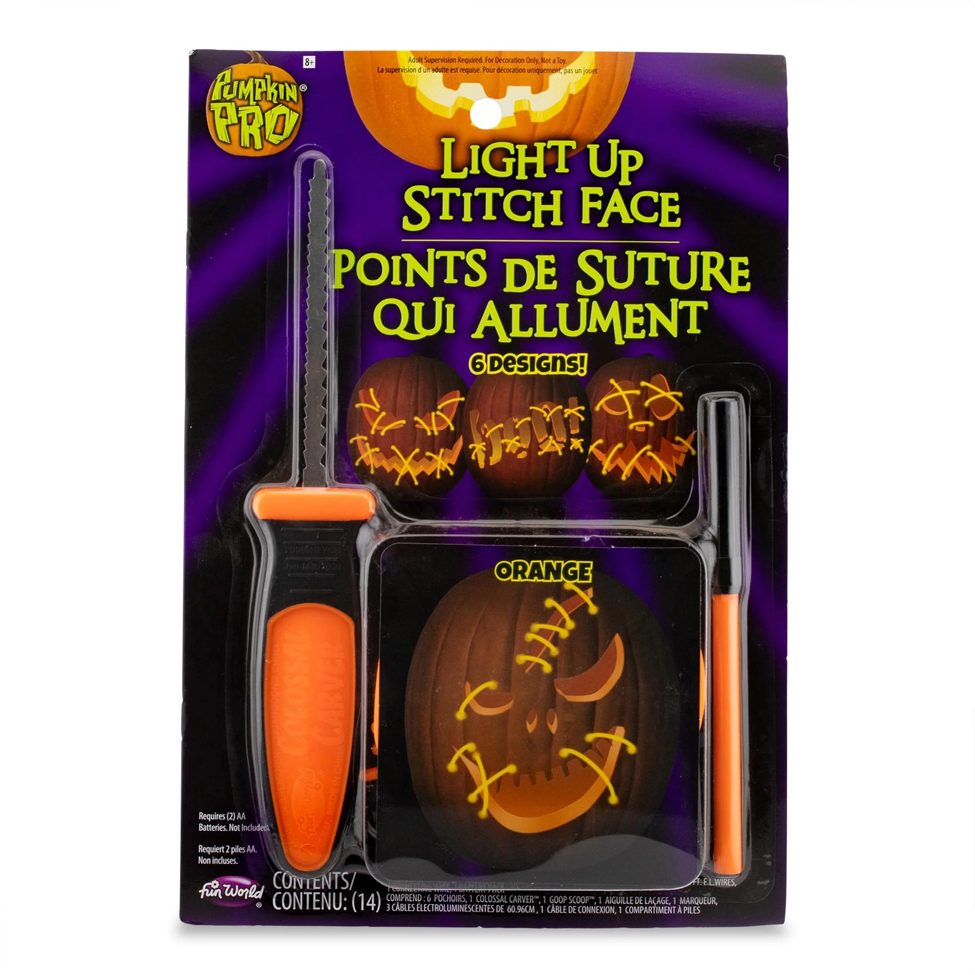 E.L.Stitch Face Pumpkin Carving Kit | Orange - Image 2