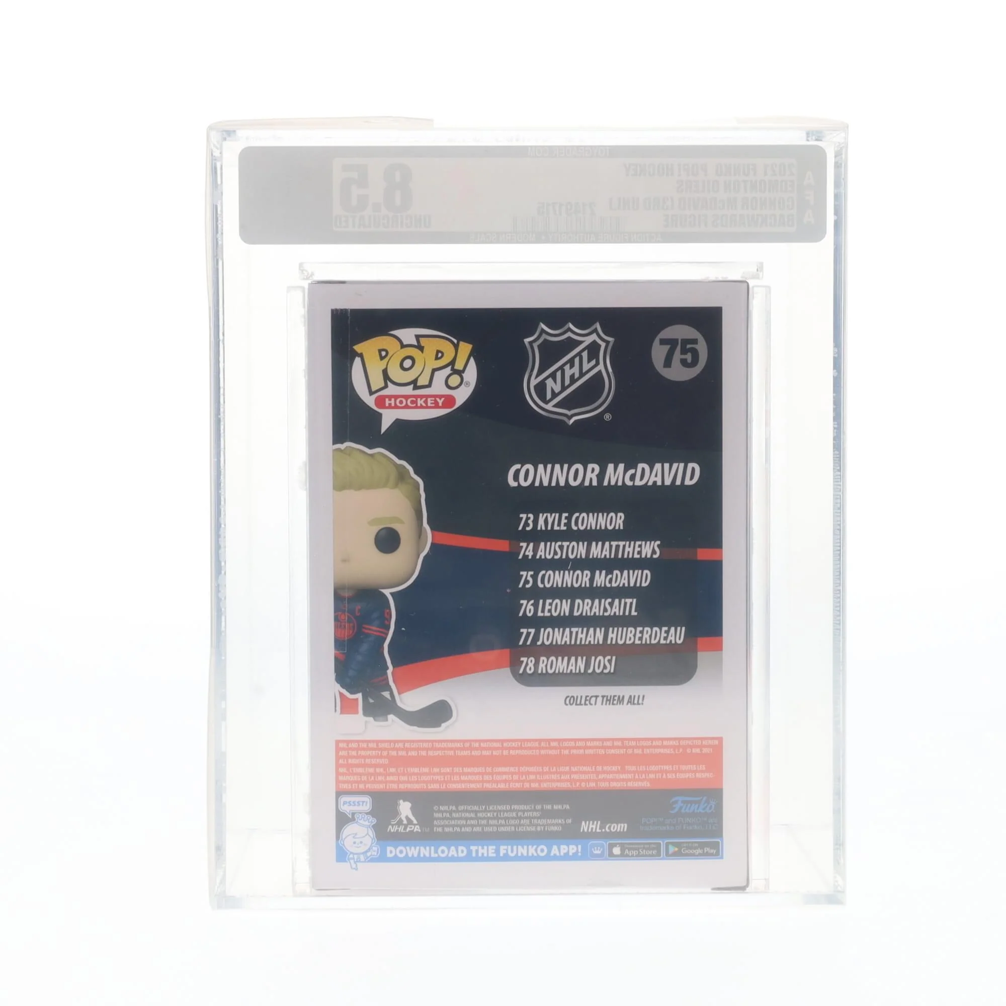 Edmonton Oilers NHL Funko POP | Connor McDavid (Third Uniform) | Rated AFA 8.5 - Image 5