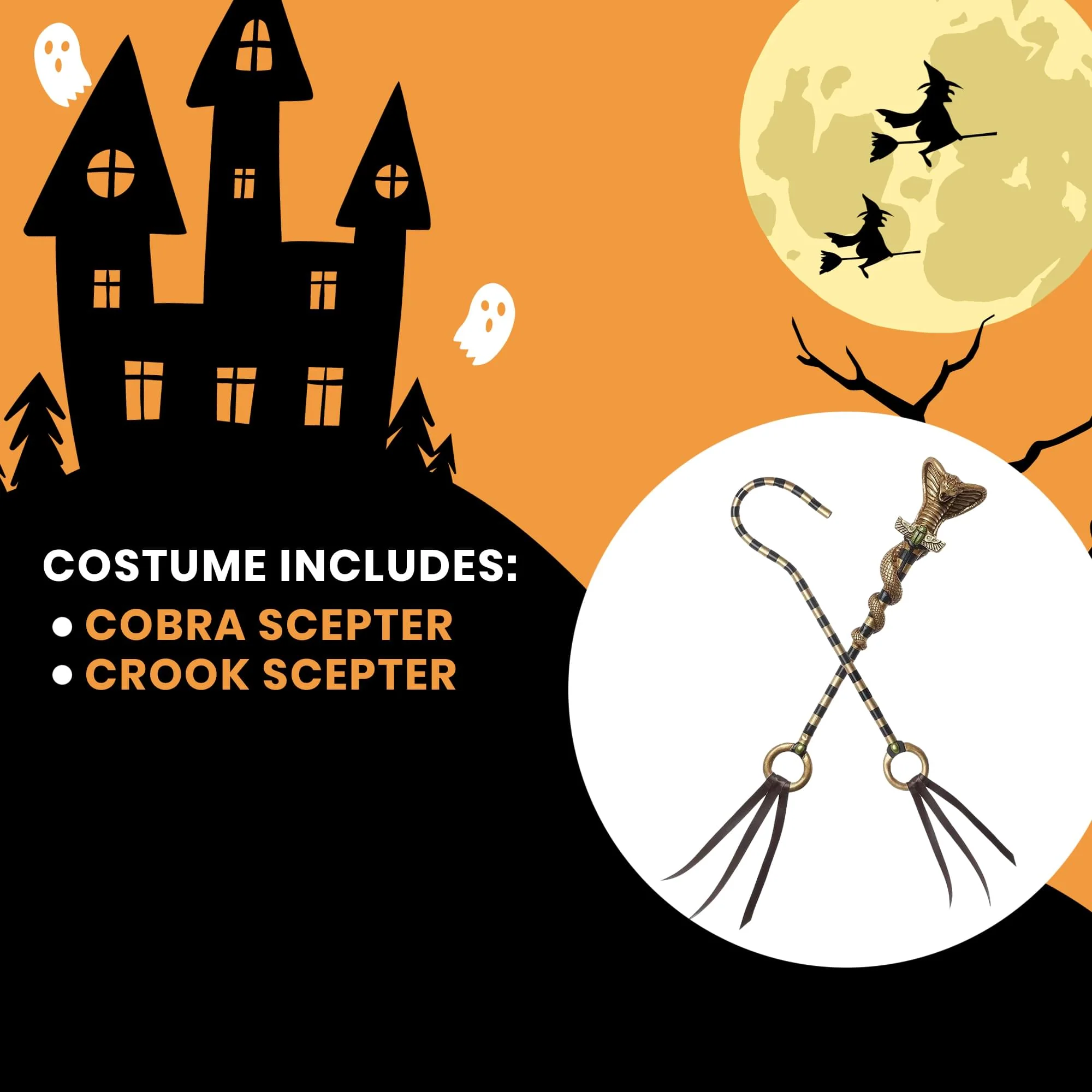 Egyptian Cobra/Pharaoh Scepters Costume Accessory Set - Image 4