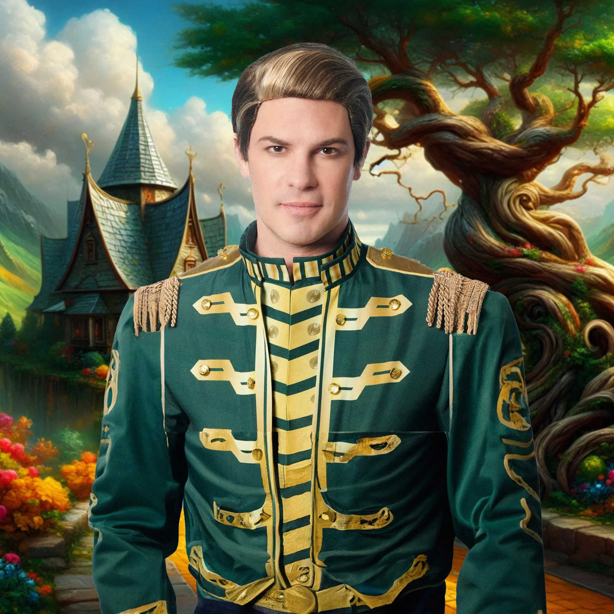 Emerald Captain Brown With Highlights Adult Costume Wig - Image 2