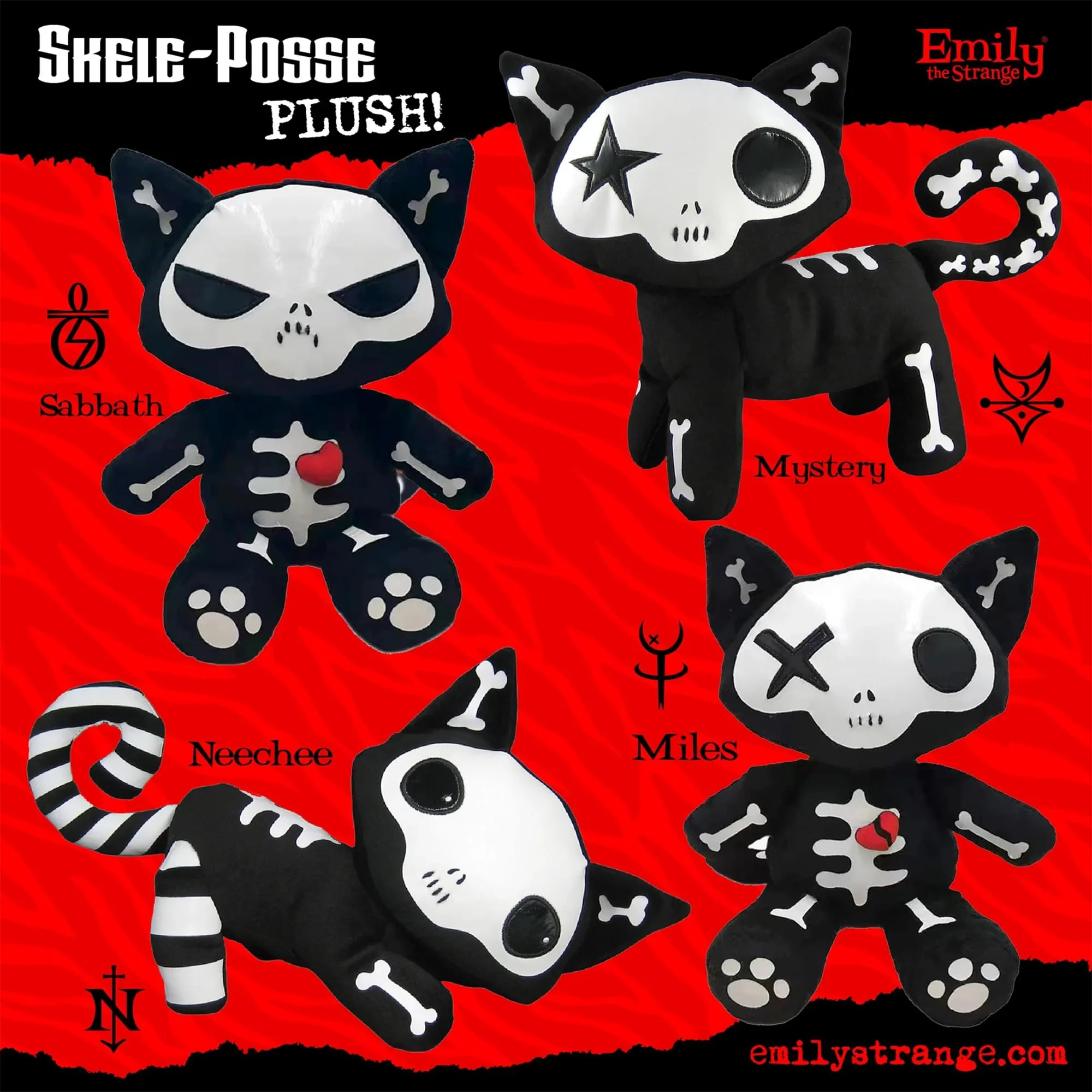 Emily the Strange 8 Inch Skele-Posse Plush | Mystery - Image 5
