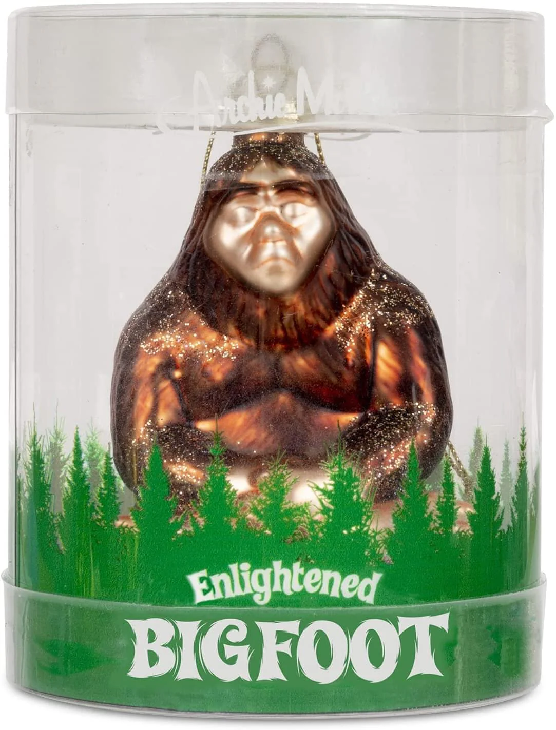 Enlightened Bigfoot Hand-Blown Glass Holiday Ornament - Image 4