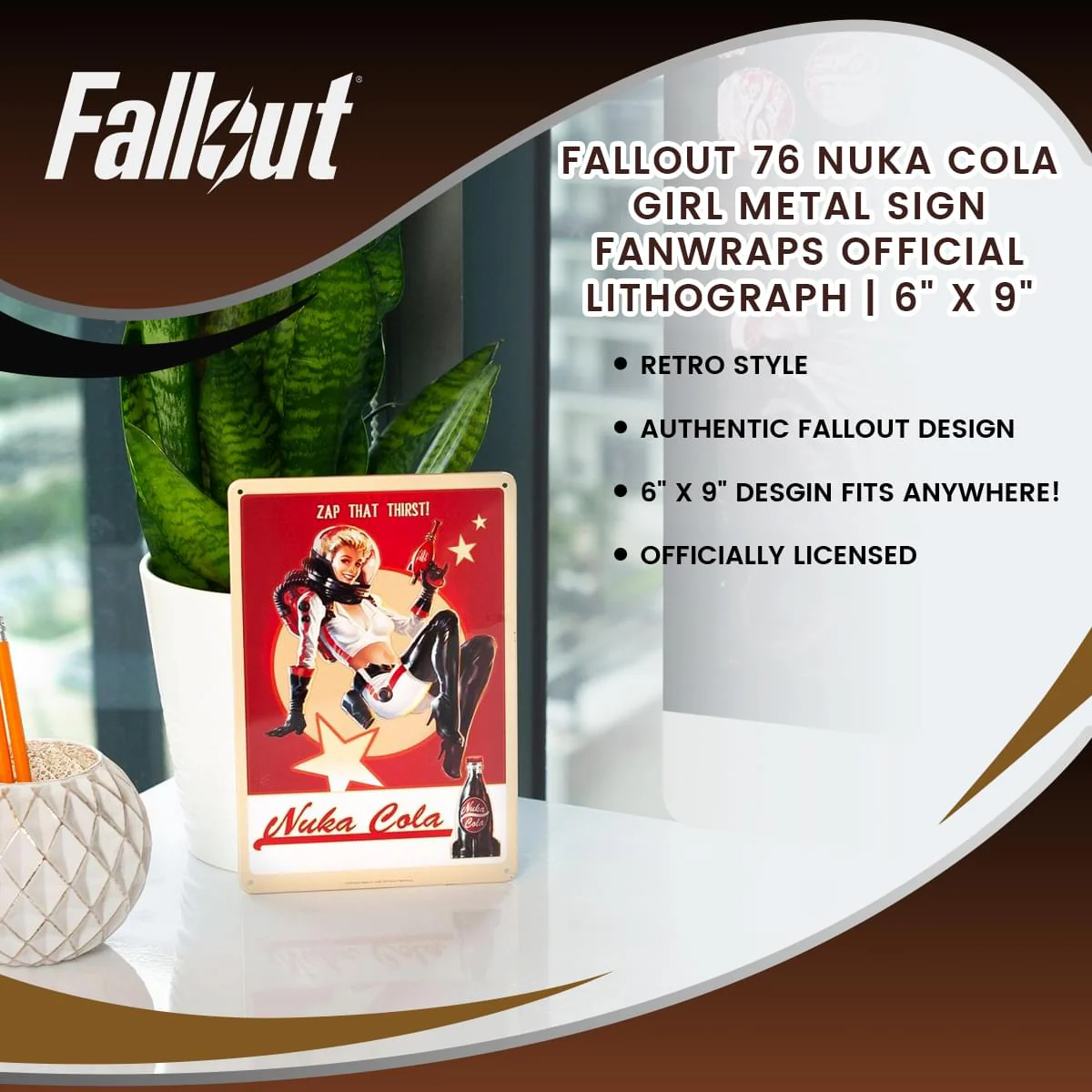 Fallout 76 Nuka Cola Girl Metal Sign | Fanwraps Official Lithograph | 6" x 9" - Image 7