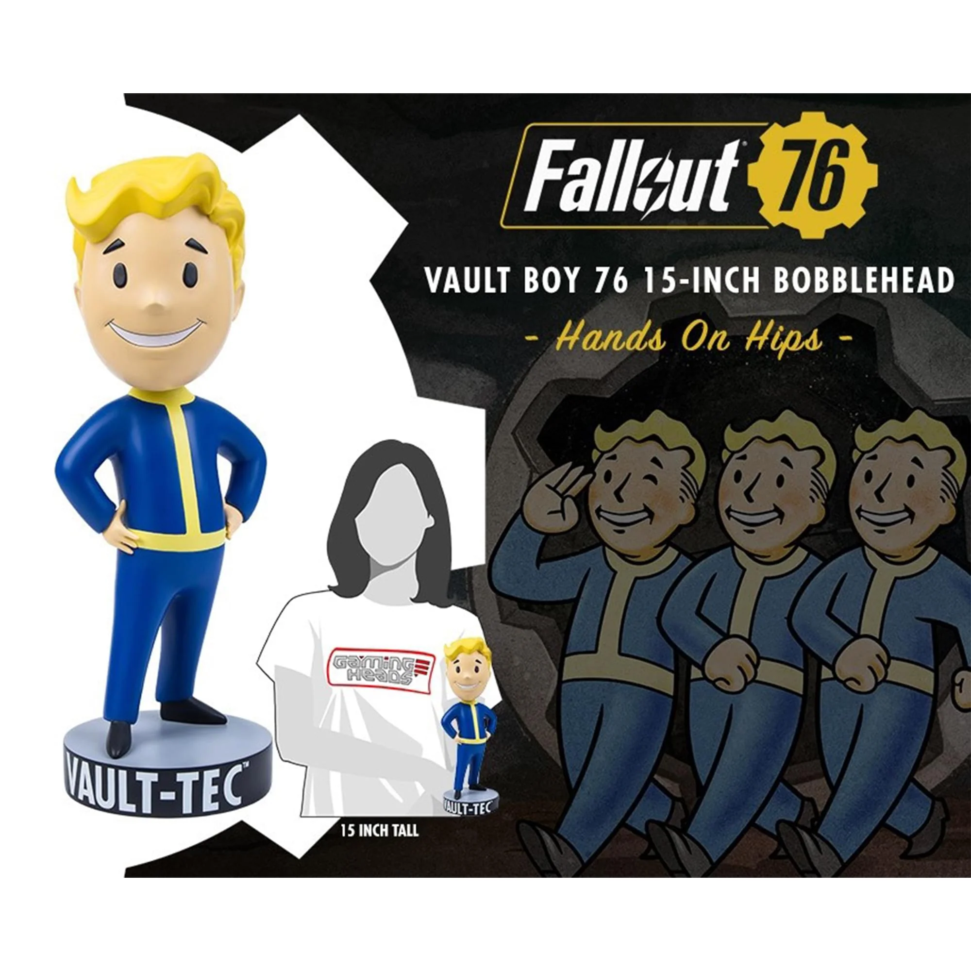 Fallout 76 Vault Boy Hands on Hips 15 Inch Resin Mega Bobblehead - Image 9