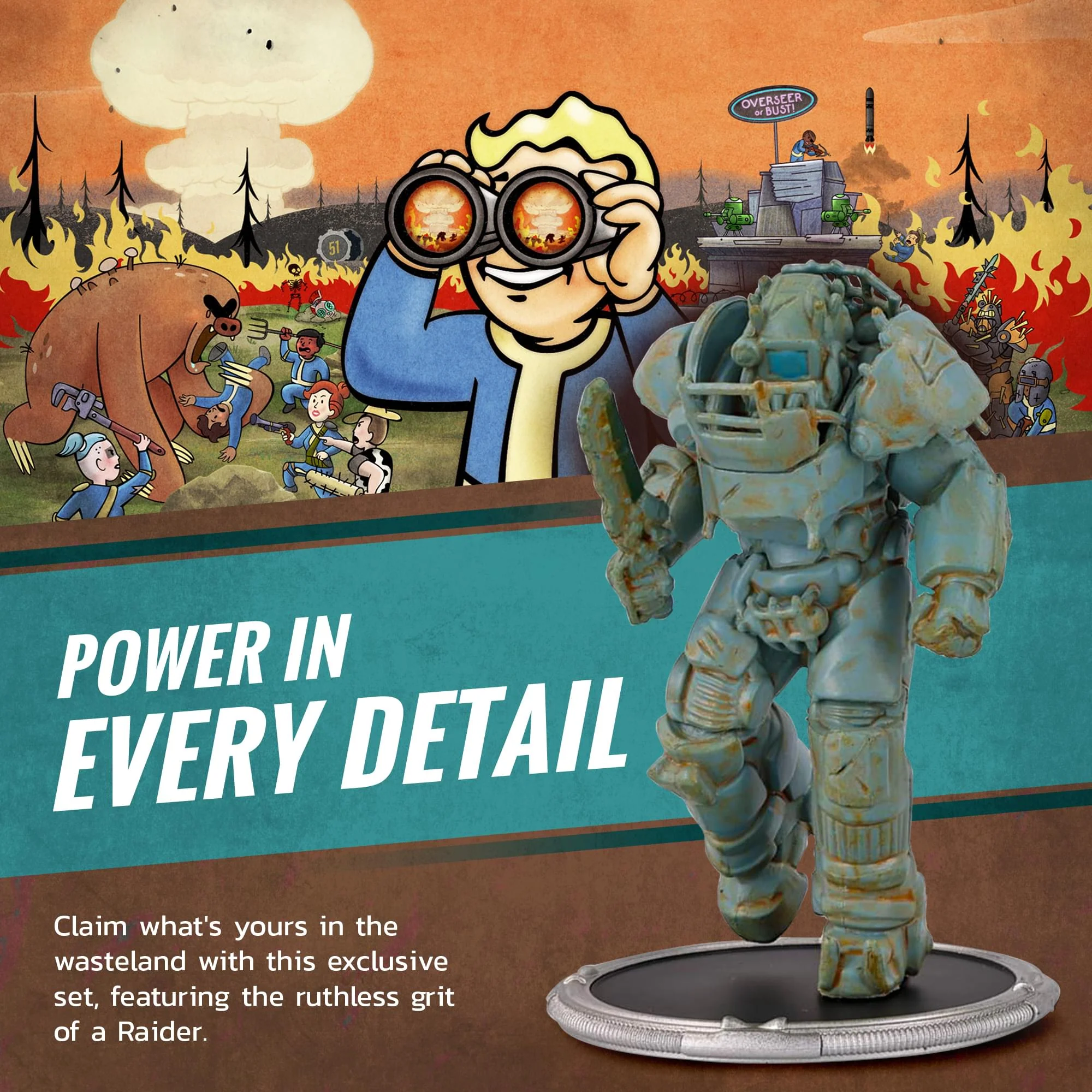 Fallout Raider and Vault Boy (Strong) Mini Figure Set (Build-a-Figure Deathclaw) - Image 4