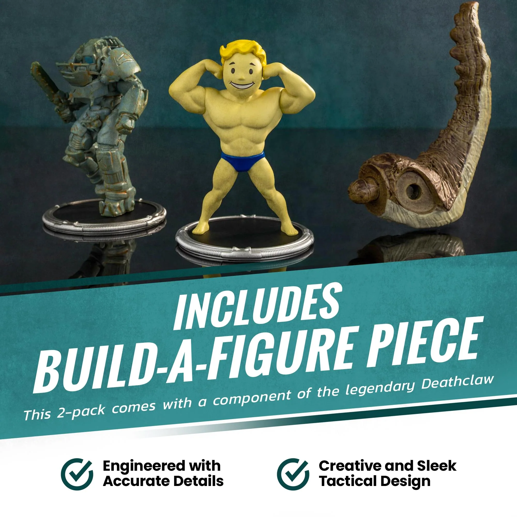 Fallout Raider and Vault Boy (Strong) Mini Figure Set (Build-a-Figure Deathclaw) - Image 6