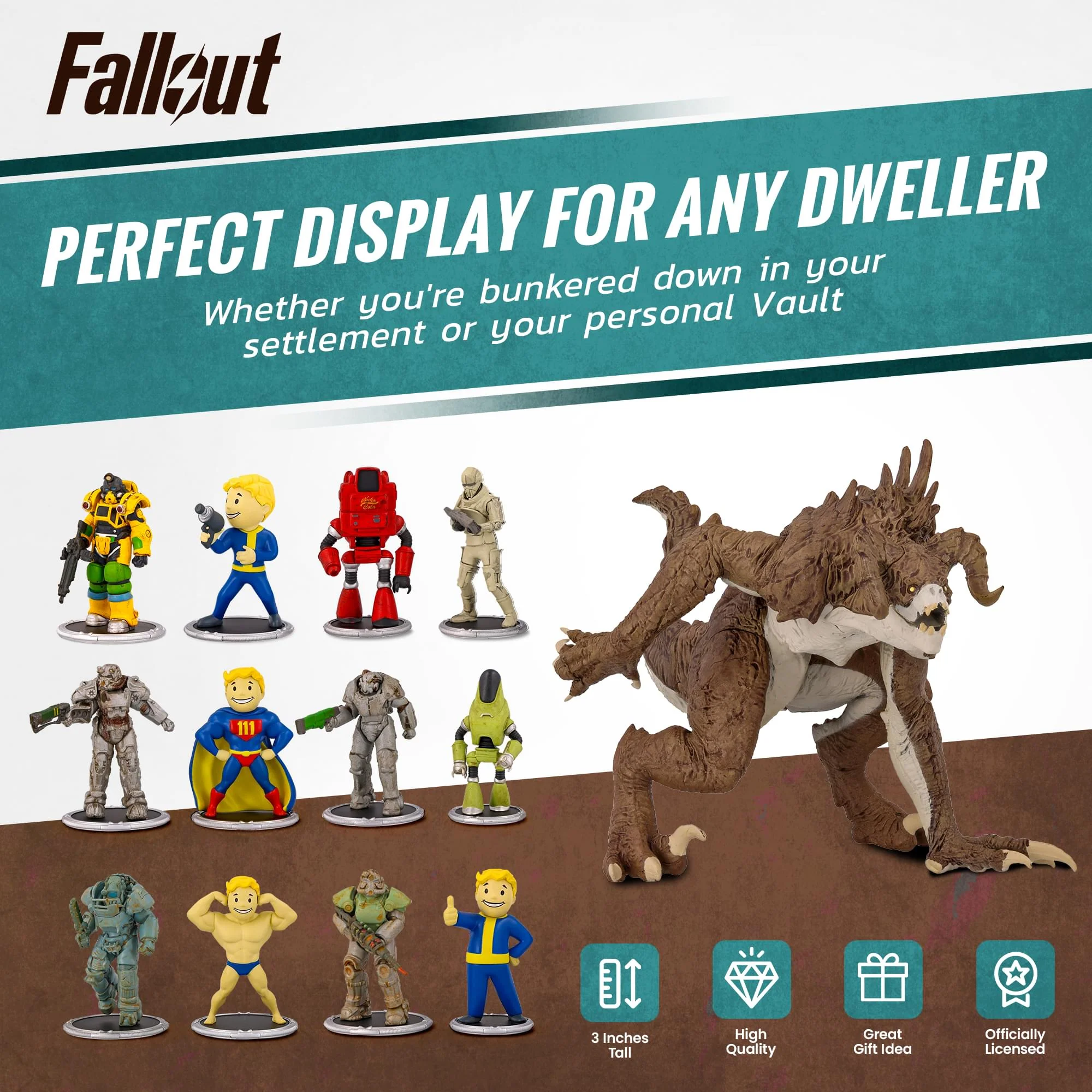 Fallout Raider and Vault Boy (Strong) Mini Figure Set (Build-a-Figure Deathclaw) - Image 9