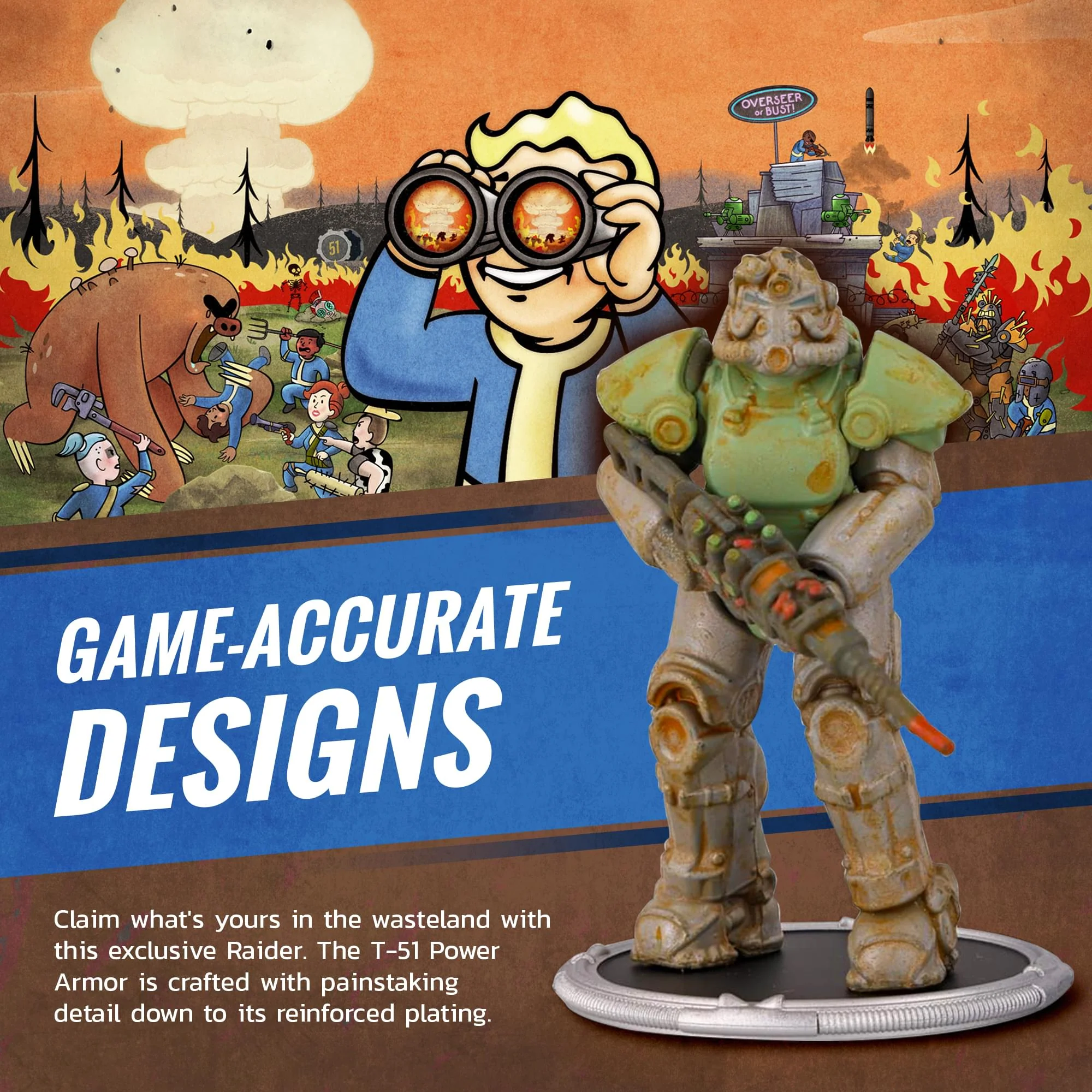 Fallout T-51 and Vault Boy (Classic) Mini Figure Set (Build-a-Figure Deathclaw) - Image 4