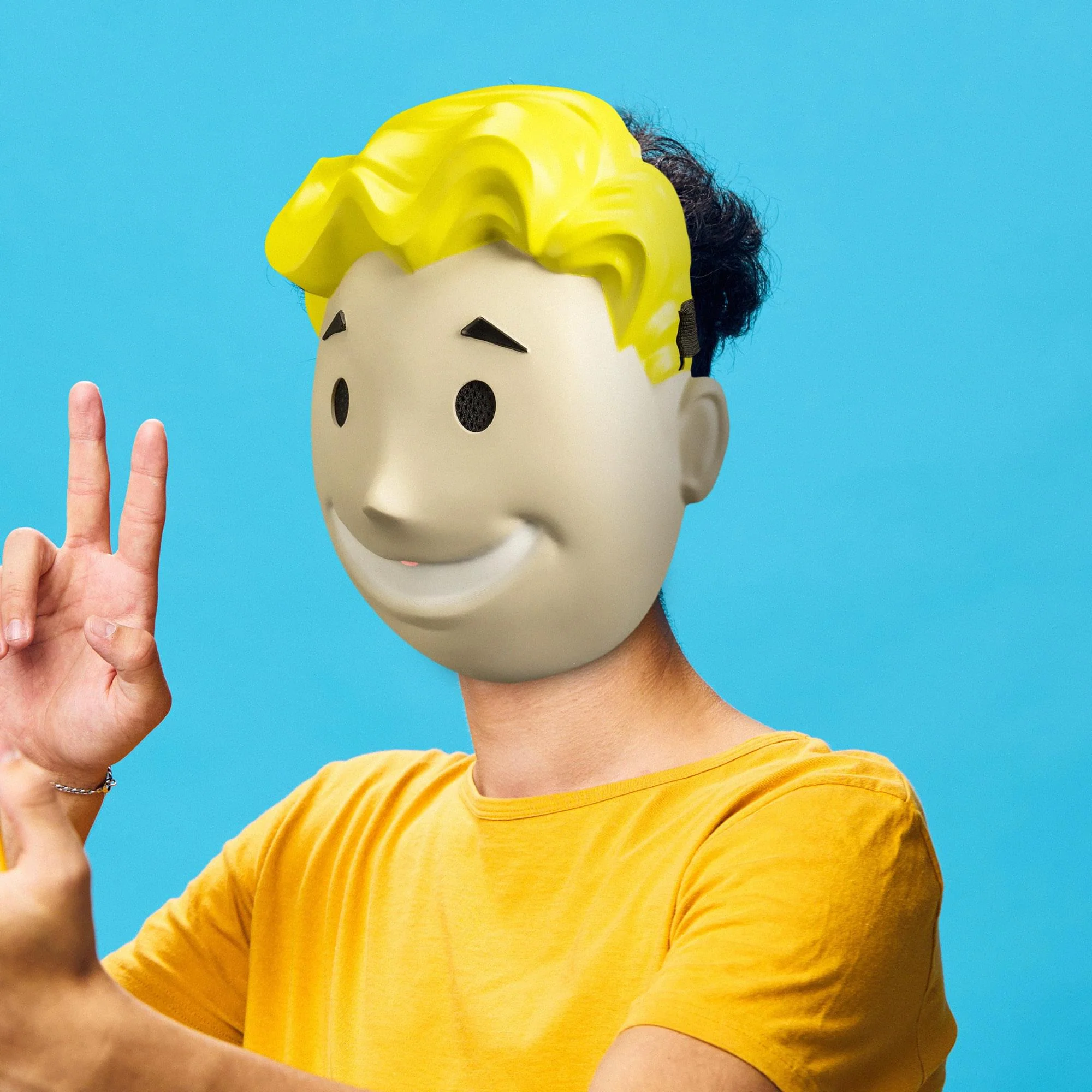 Fallout Vault Boy Adult Retro Injection Costume Mask - Image 5