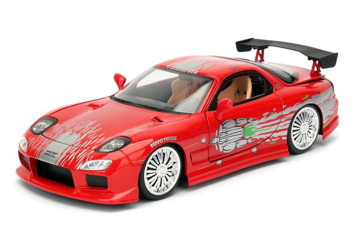 Fast & Furious 1:24 Diecast Vehicle: Dom's Mazda RX-7, Red - Image 3
