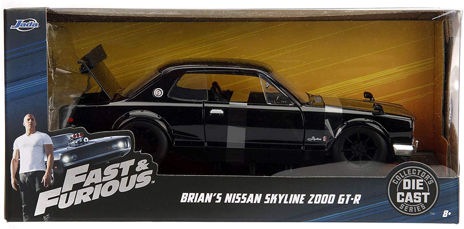 Fast & Furious Brian's Black Nissan Skyline 2000 GT-R 1:24 Die Cast Vehicle - Image 5