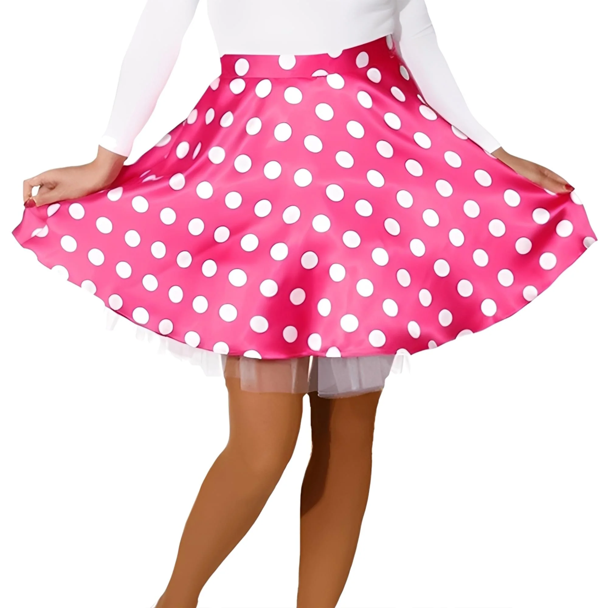 Female 50 Rocknroll Pink Polka Dot Kit Costume - Image 2