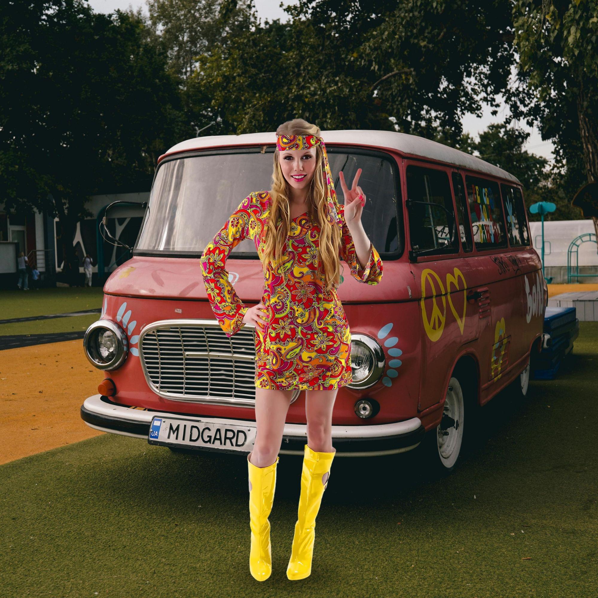 Female Hippie Adult Costume - Image 4