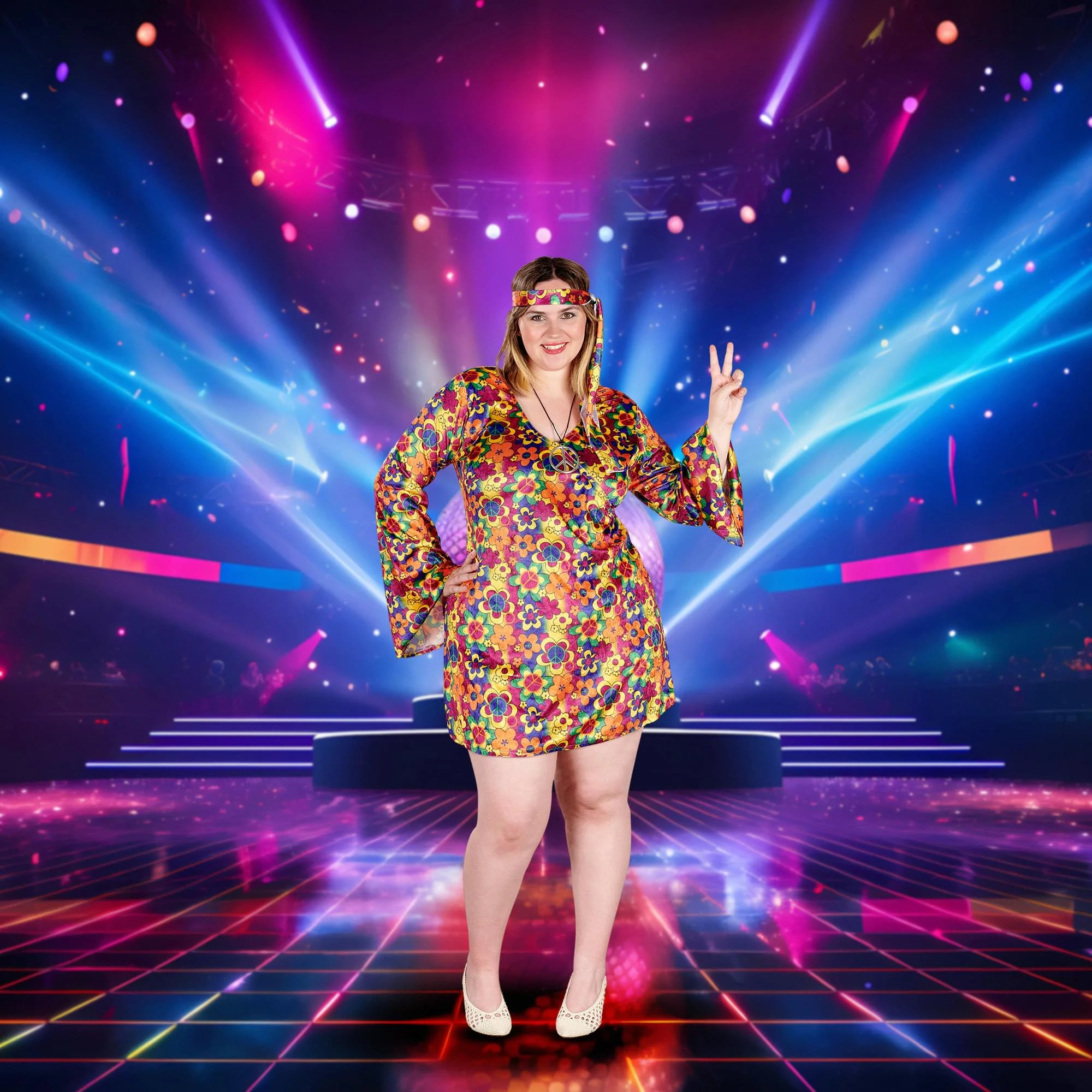 Female Hippy Women's Plus Size Costume - Image 15