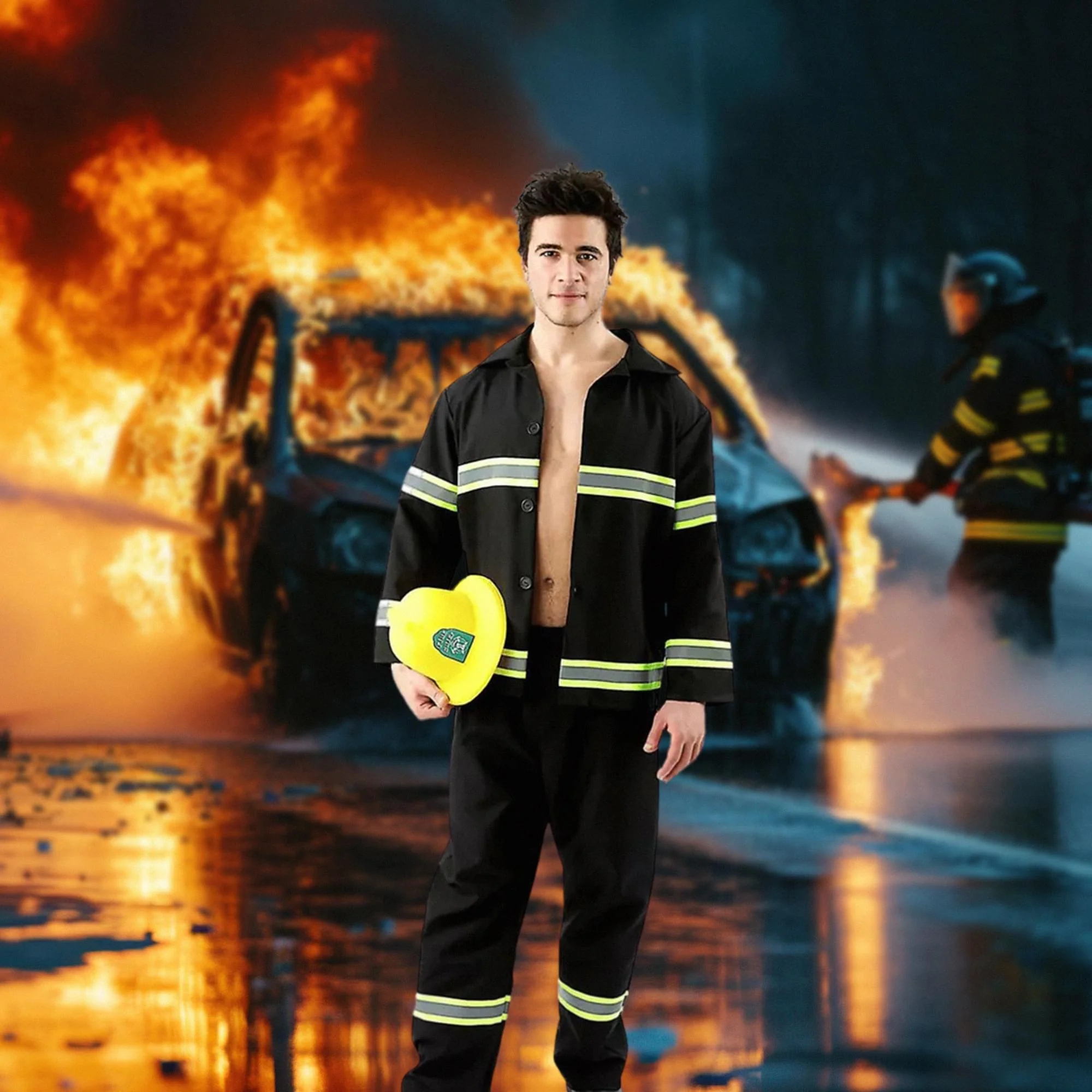 Fireman Adult Costume One Size - Image 4