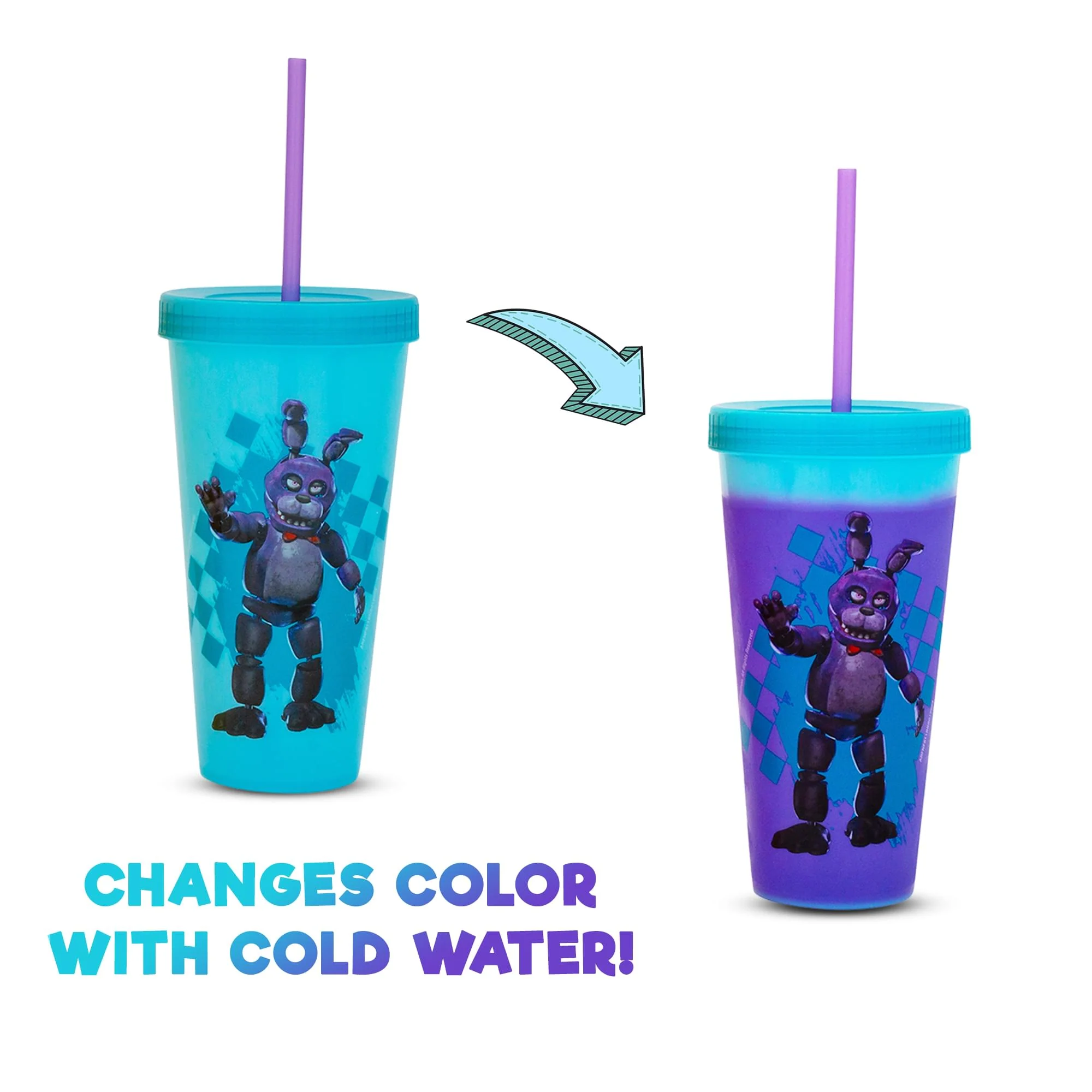 Five Nights At Freddy's 4-Piece Color-Changing Plastic Tumbler Set - Image 2
