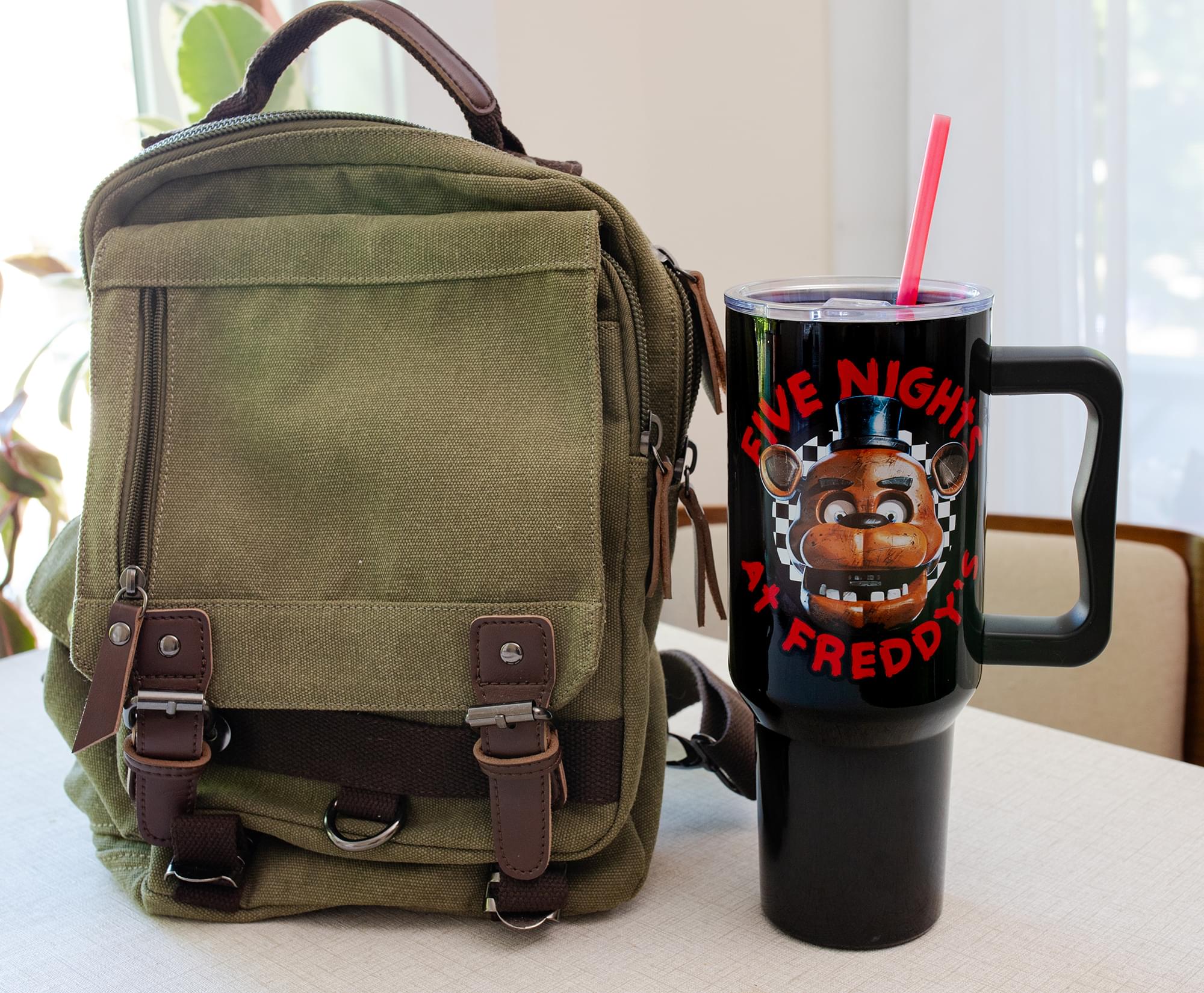 Five Nights At Freddy's Freddy Checkerboard 40-Ounce Stainless Steel Tumbler - Image 6