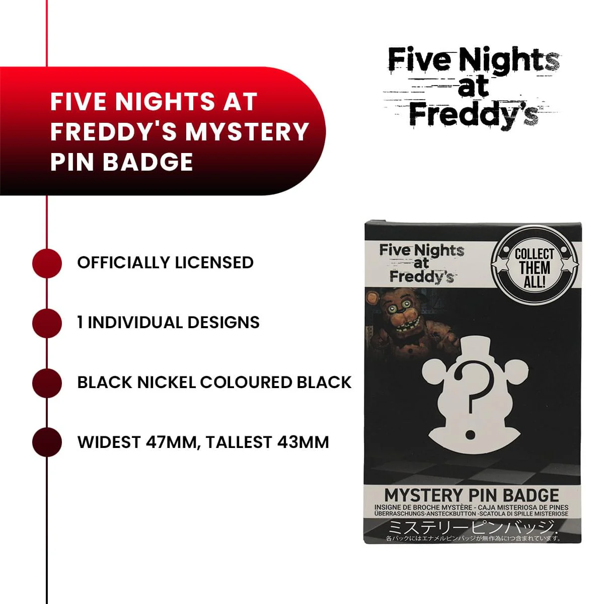 Five Nights At Freddy's Mystery Pin Badge | One Random - Image 9