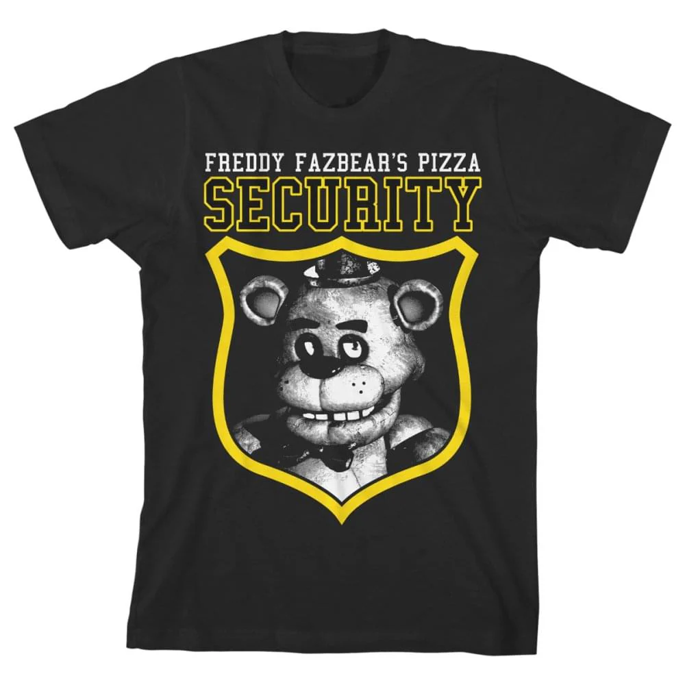 Five Nights at Freddy's "Security" Boy's Black T-Shirt