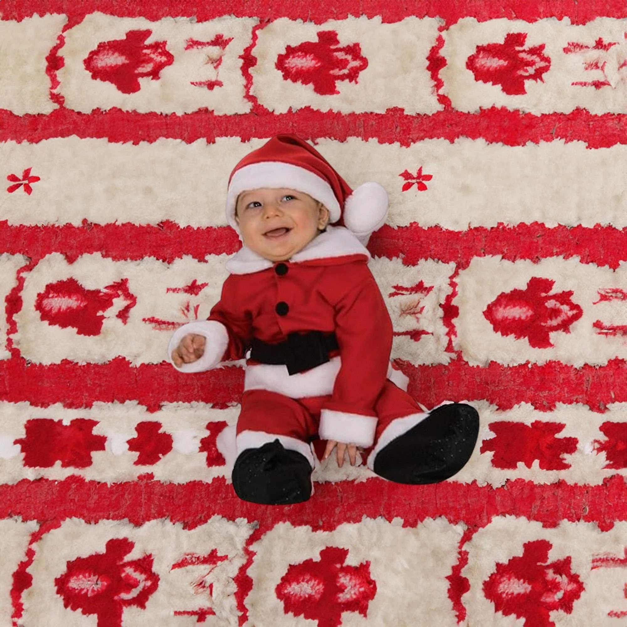 Fleece Santa Costume With Belt Newborn Child - Image 3