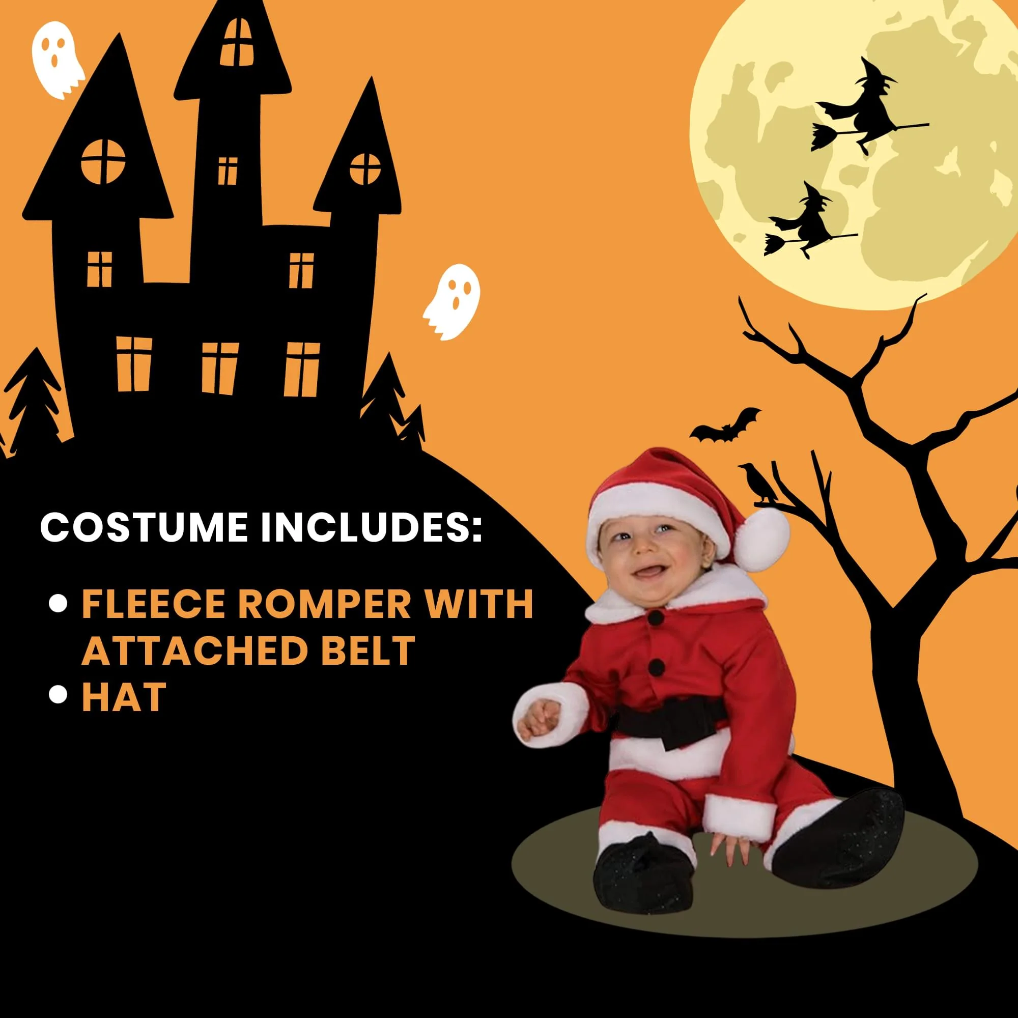 Fleece Santa Costume With Belt Newborn Child - Image 4