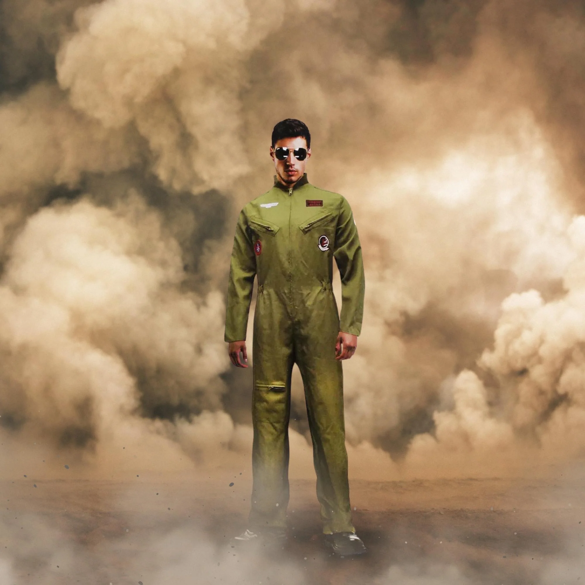 Top Gun Inspired Adult Costume Flight Suit - Image 2