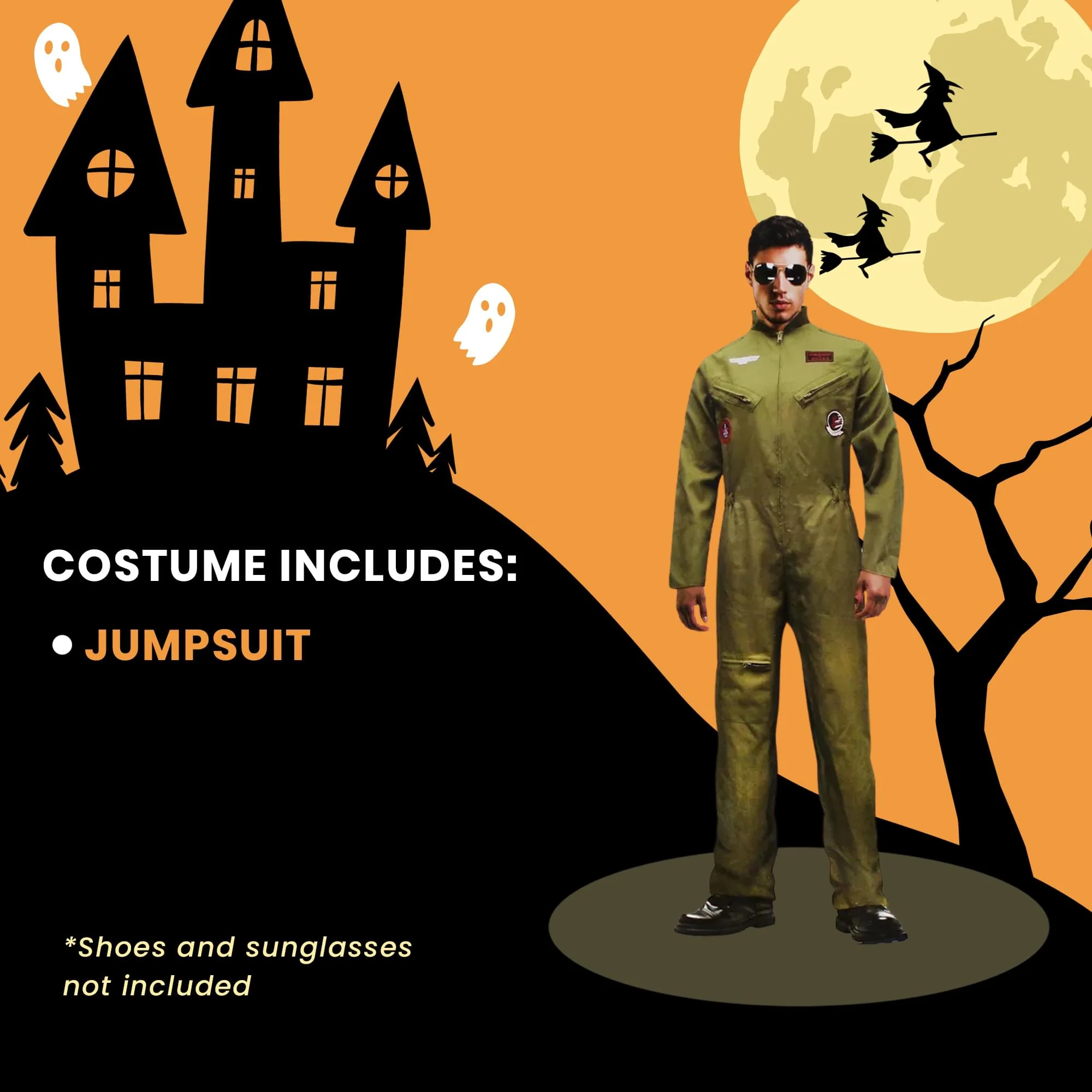 Top Gun Inspired Adult Costume Flight Suit - Image 4